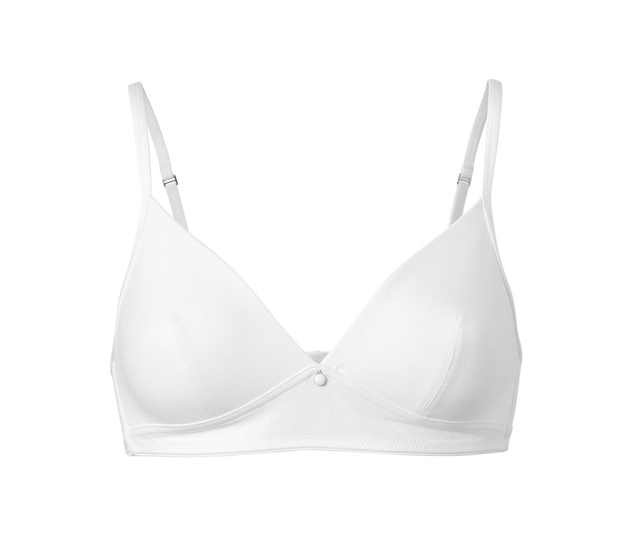 Biały, miękki biustonosz z 2-częściowego zestawu.