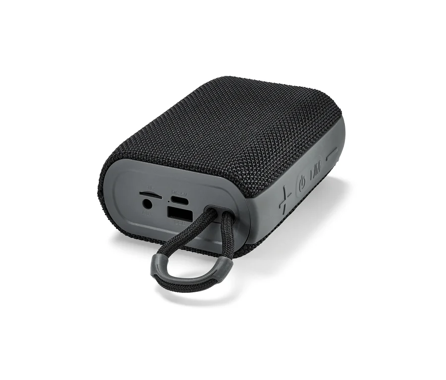 Czarny głośnik Bluetooth®.