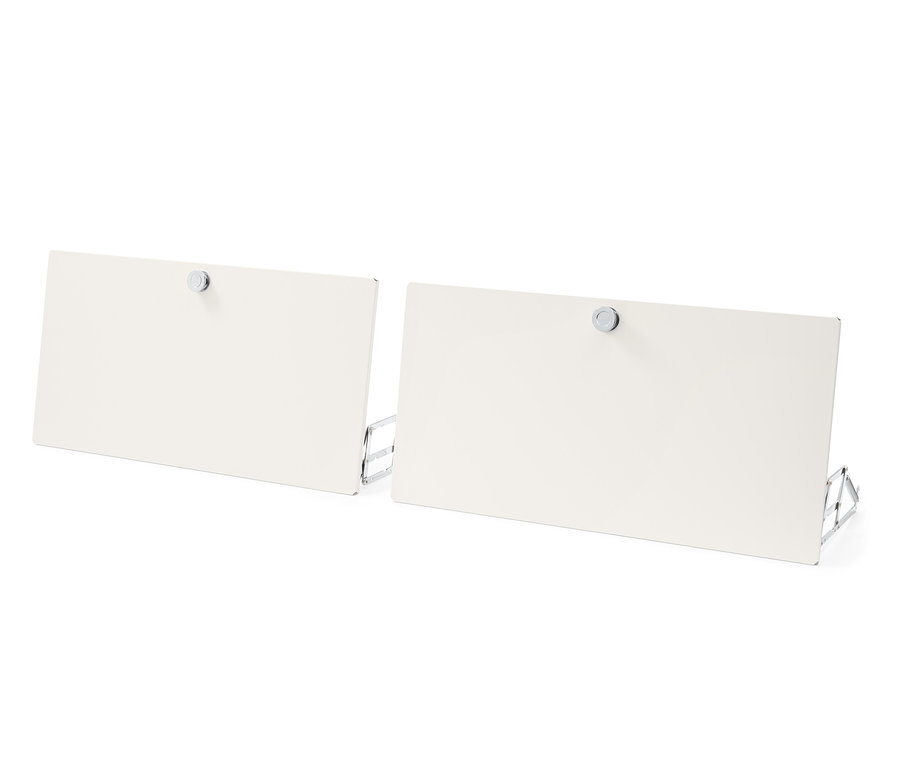 Dwa białe dodatkowe klapy metalowe, zestaw »CN3«.