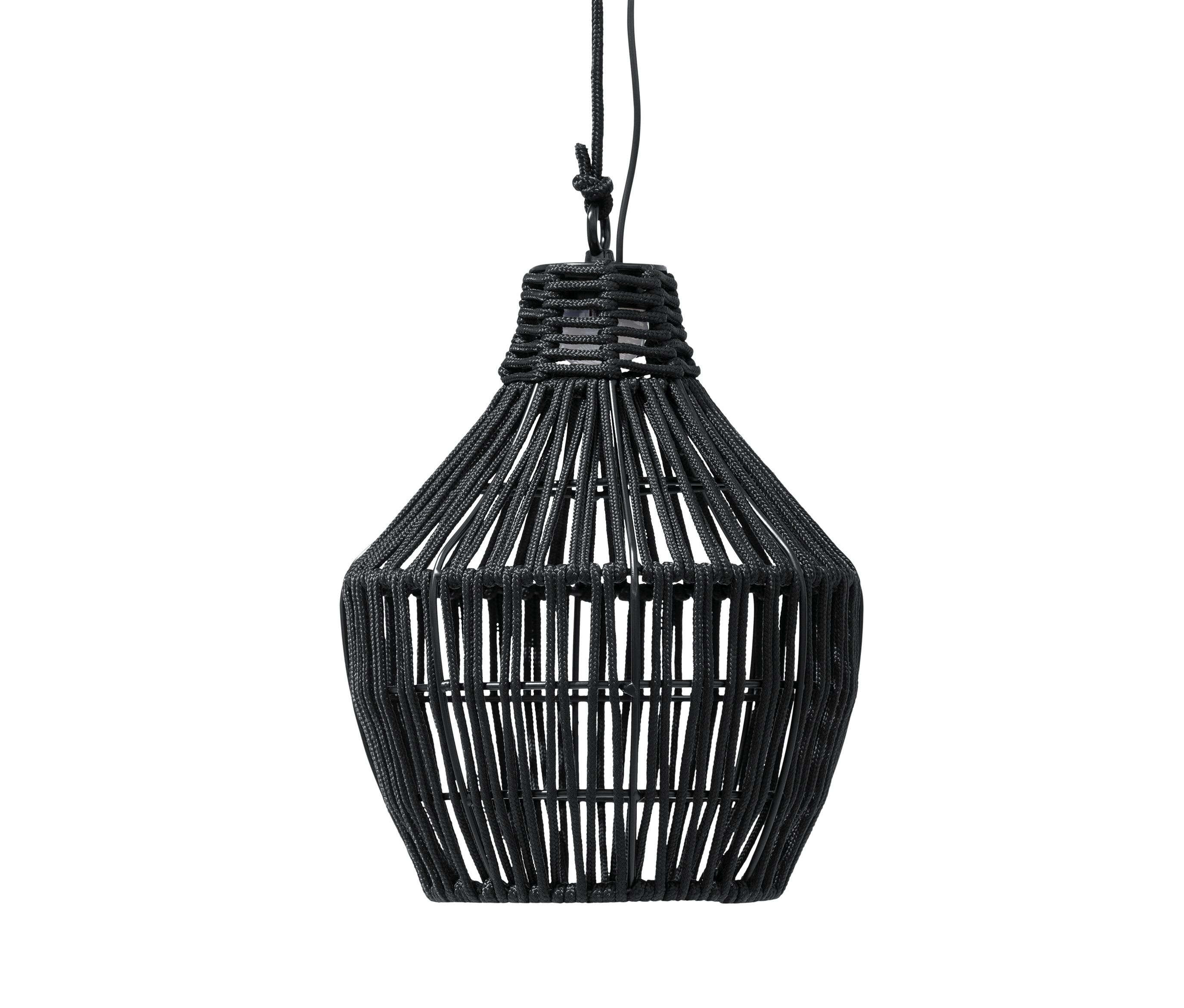 Tchibo - Wisząca lampa solarna z tekstylnym paskiem - kolor: czarny