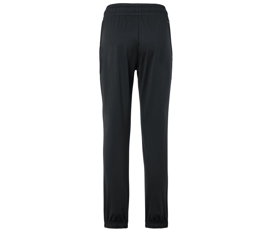 Czarne spodnie dresowe ze sznurkiem w pasie.