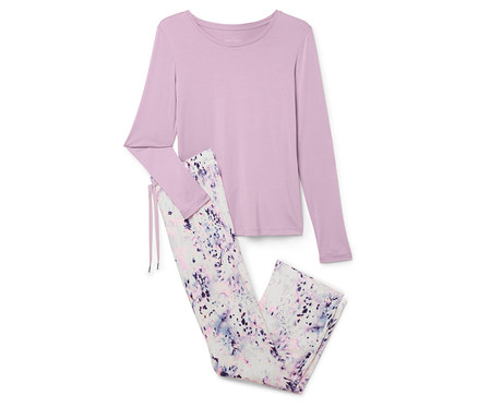 Piżama ze spodniami z tkaniny, różowa