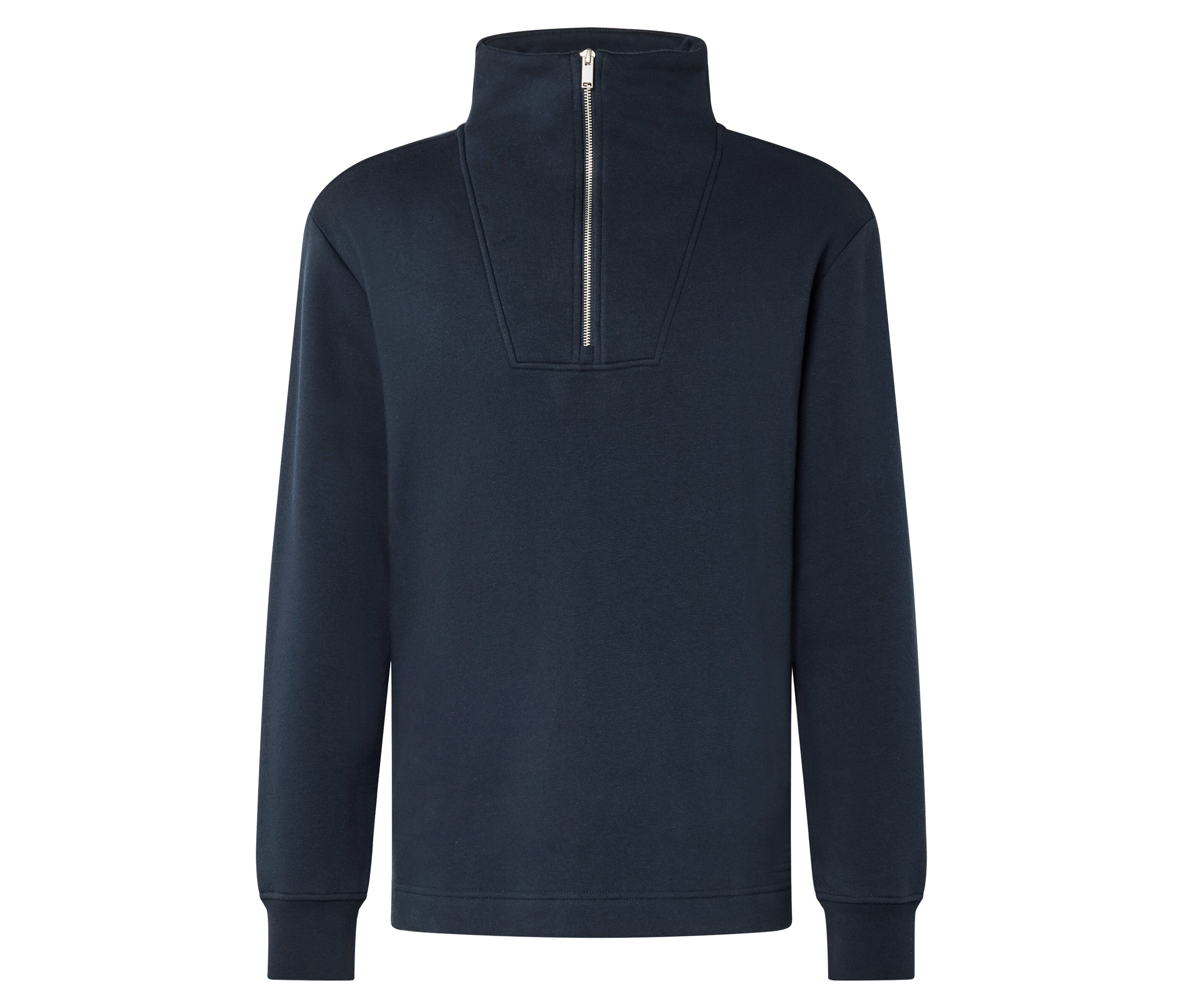 Tchibo - Sweter typu troyer z dzianiny dresowej- niebieski