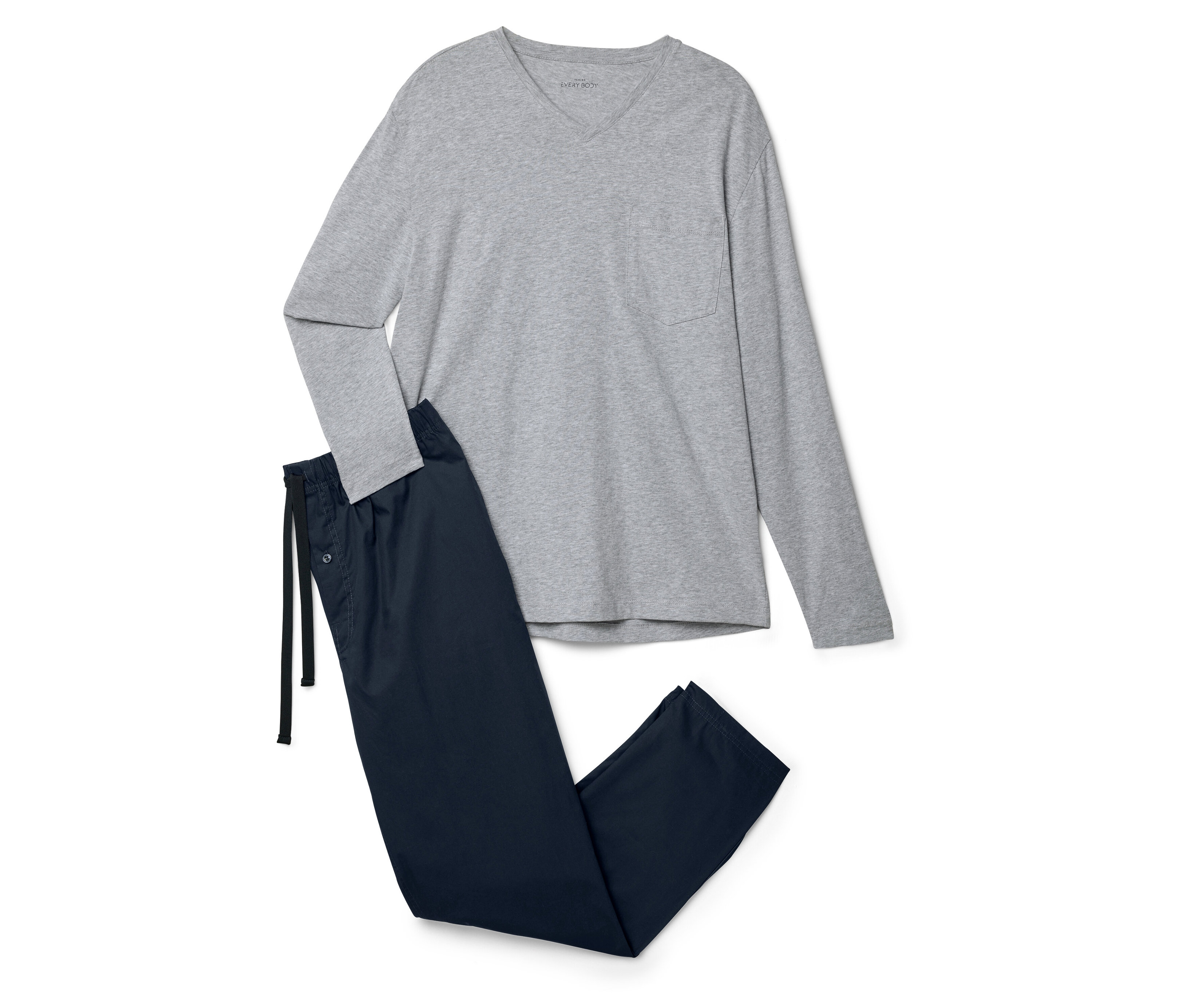 Tchibo - Piżama ze spodniami z tkaniny- niebieski/szary