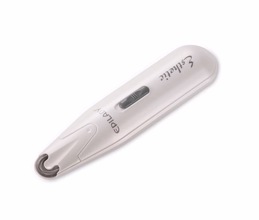 Biały depilator do twarzy Epilady.