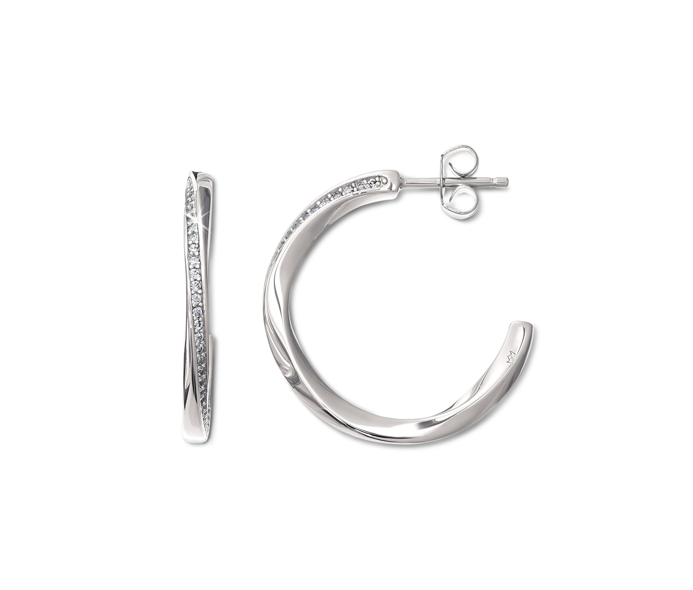 Tchibo - Kolczyki kreole Circle - kolor: biały