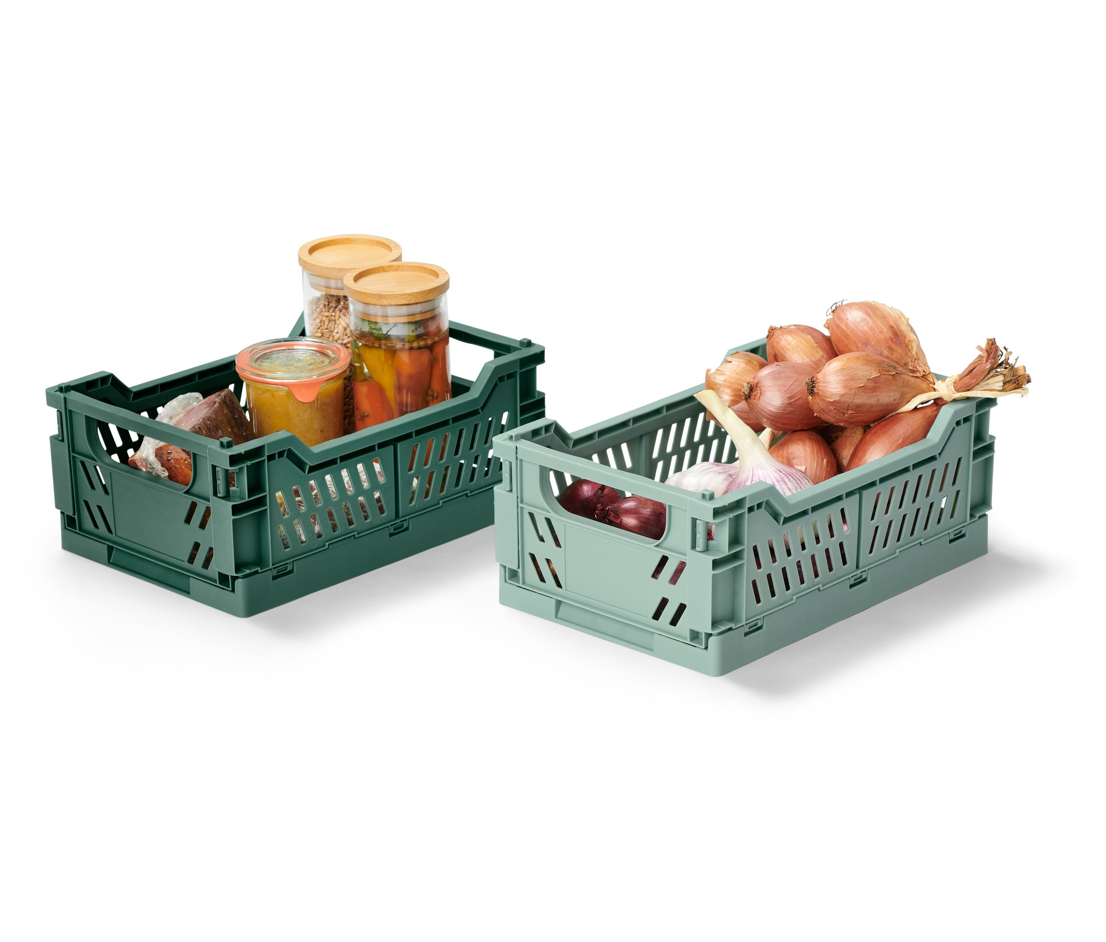 Tchibo - Składane skrzynki do przechowywania - kolor: zielony