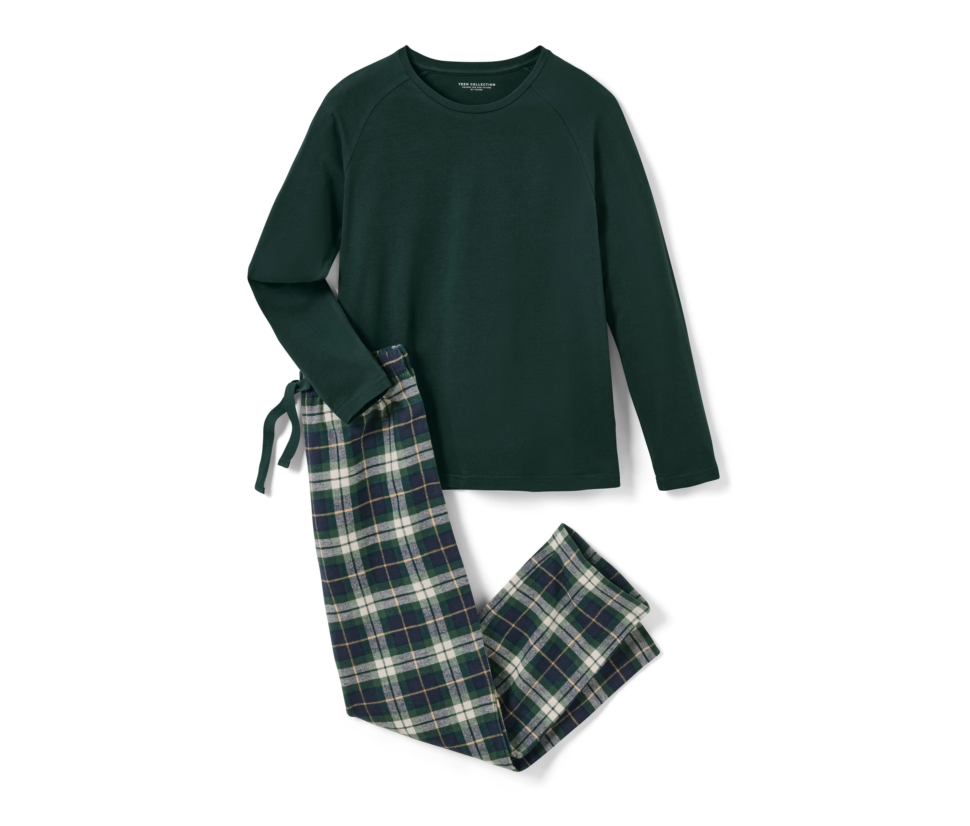 Tchibo - Piżama flanelowa- niebieski/zielony/w kratkę