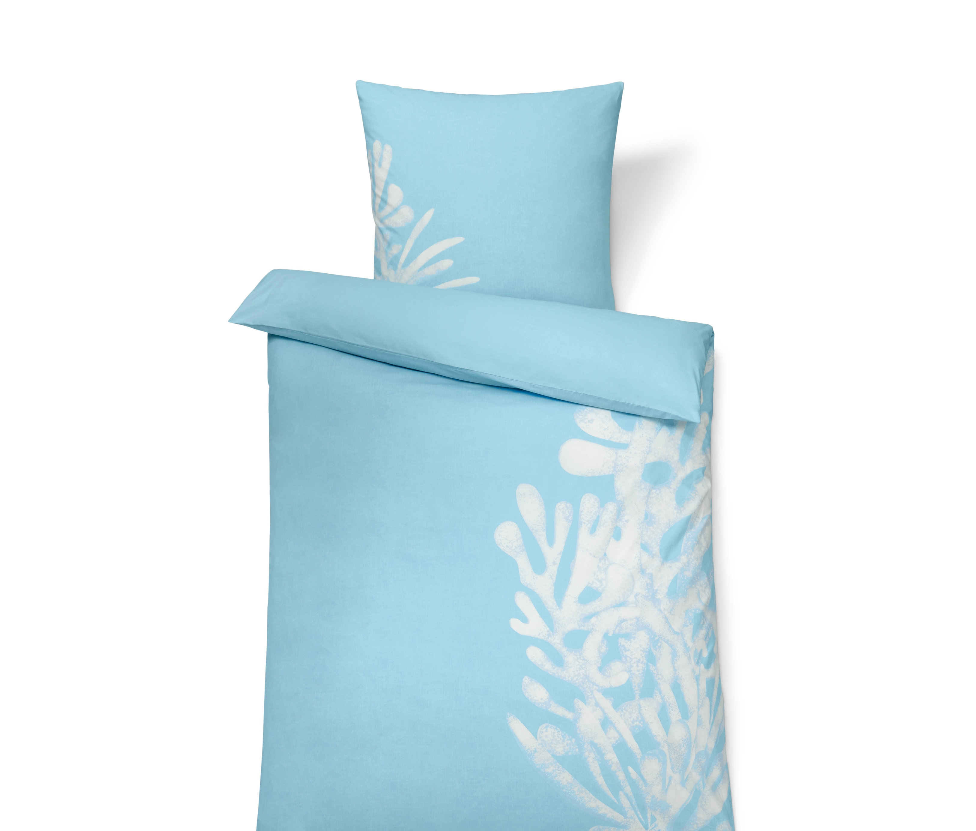 Tchibo - Pościel bawełniana premium - kolor: biały/niebieski