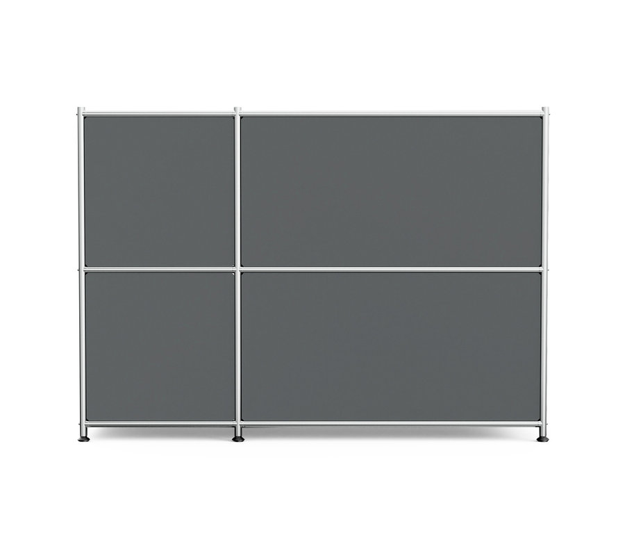 Szara metalowa szafka typu sideboard „CN3” z 2 klapami.