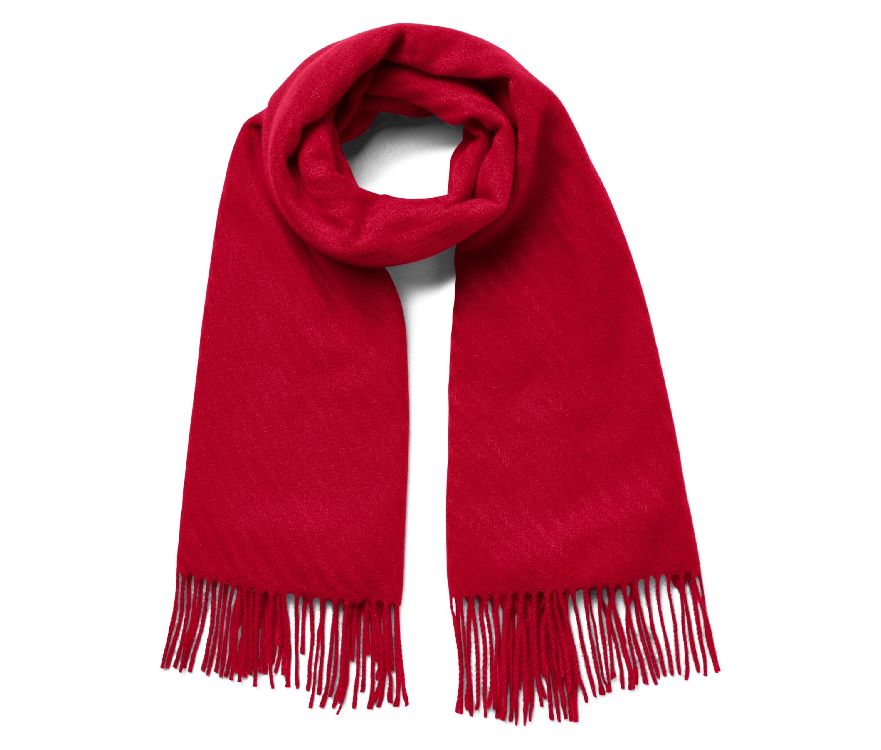 Tchibo - Tkany szal z frędzlami - kolor: czerwony