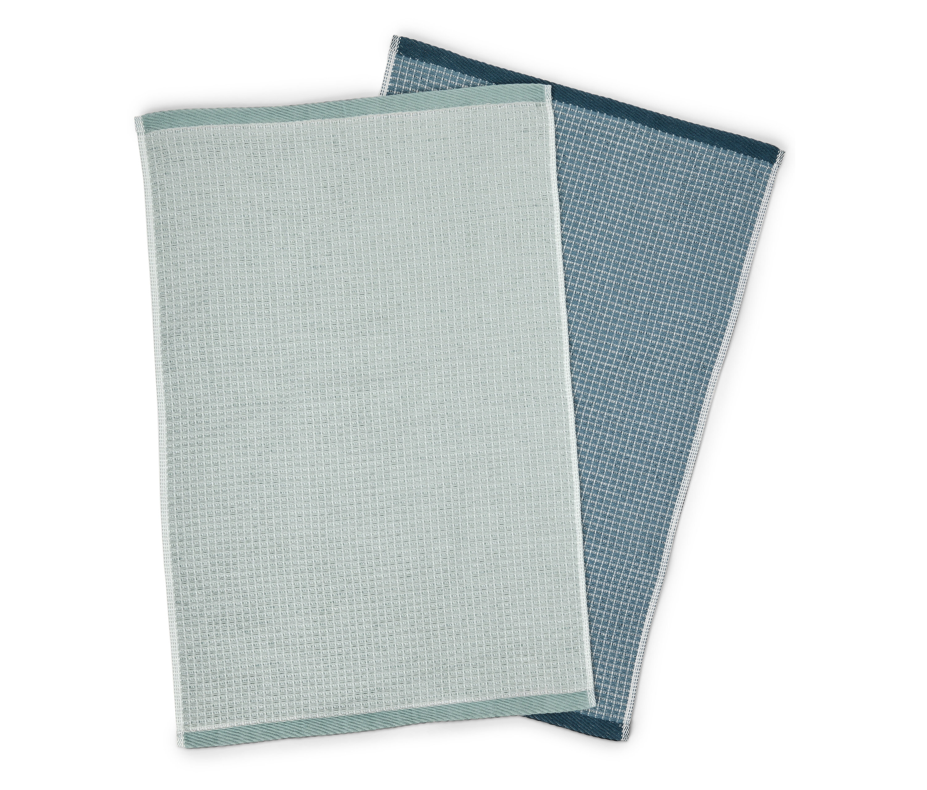 Tchibo - Ręczniki kuchenne z waflowej tkaniny piqué - kolor: niebieski/zielony