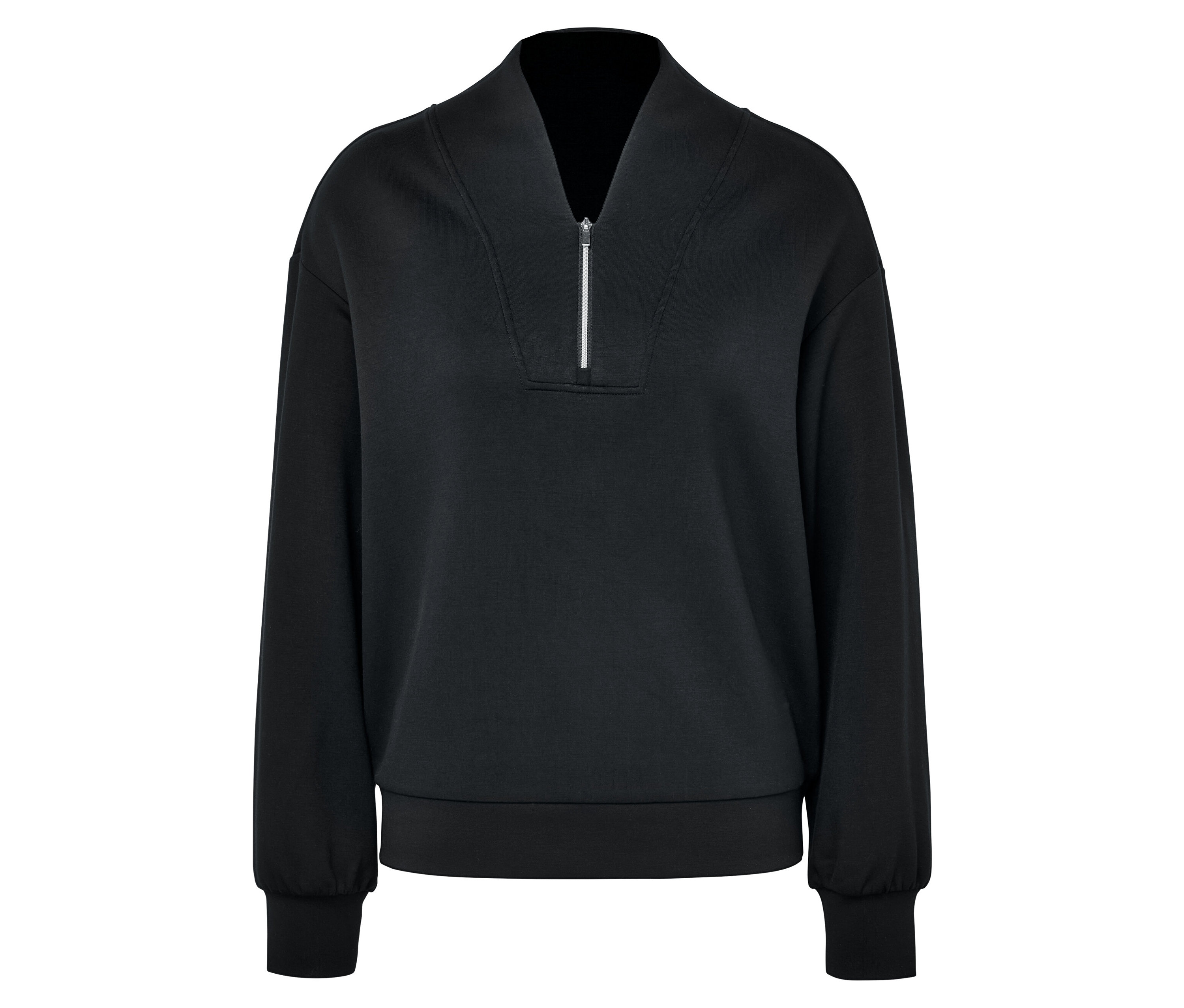 Tchibo - Bluza premium z kołnierzem typu troyer, czarny