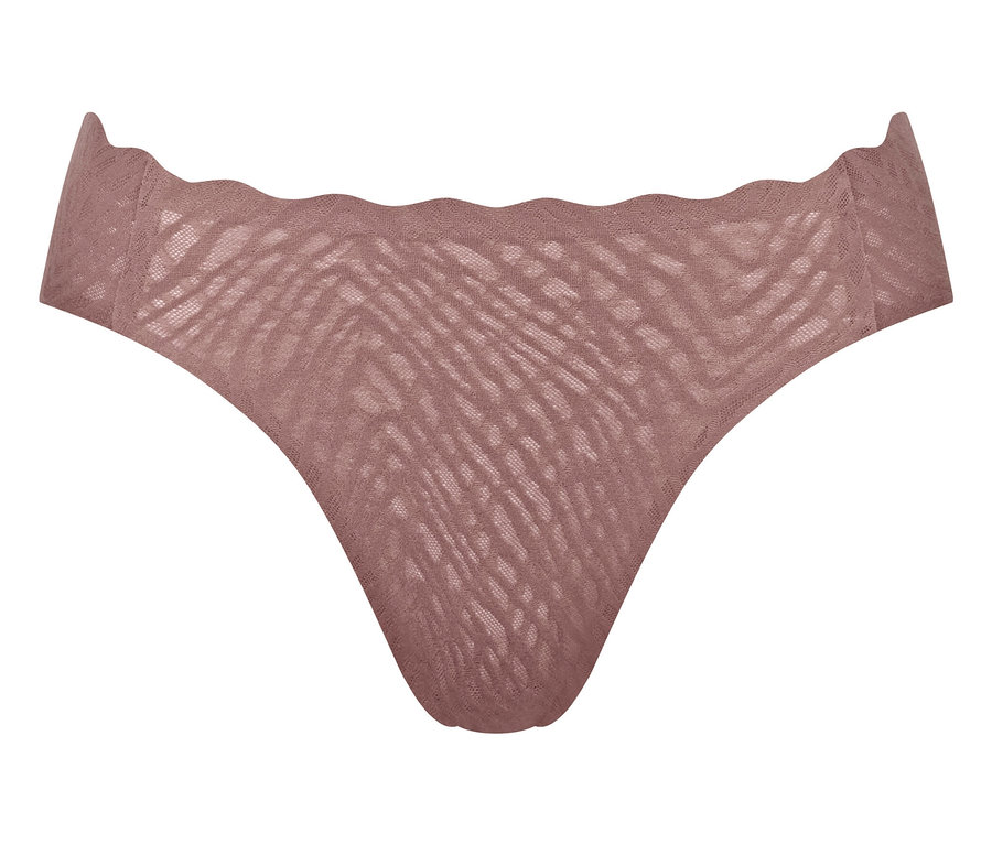 Zbliżenie na figi damskie sloggi ZERO Feel Bliss High leg w kolorze cacao.