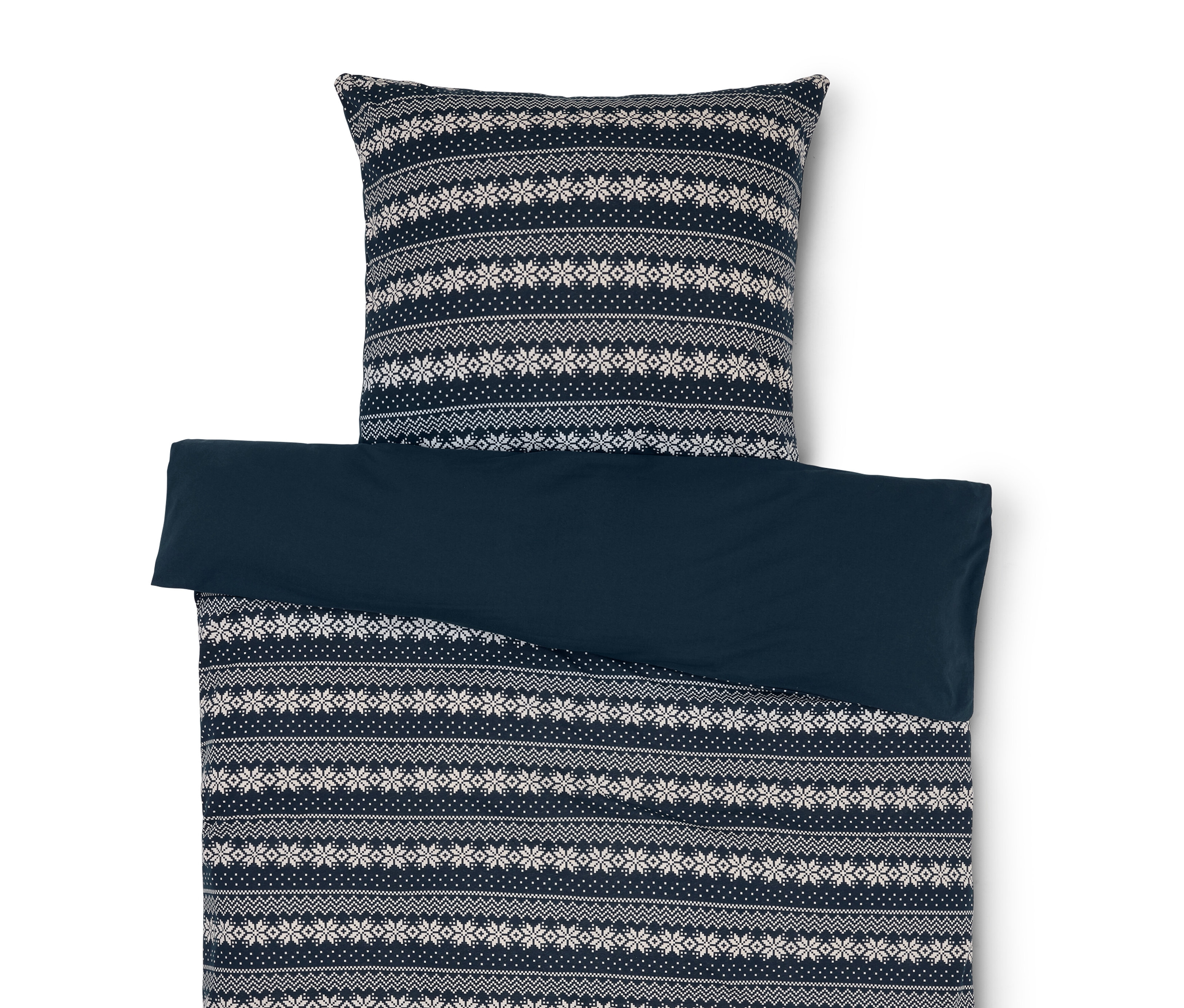 Tchibo - Pościel z grubego dżerseju - kolor: biały/niebieski