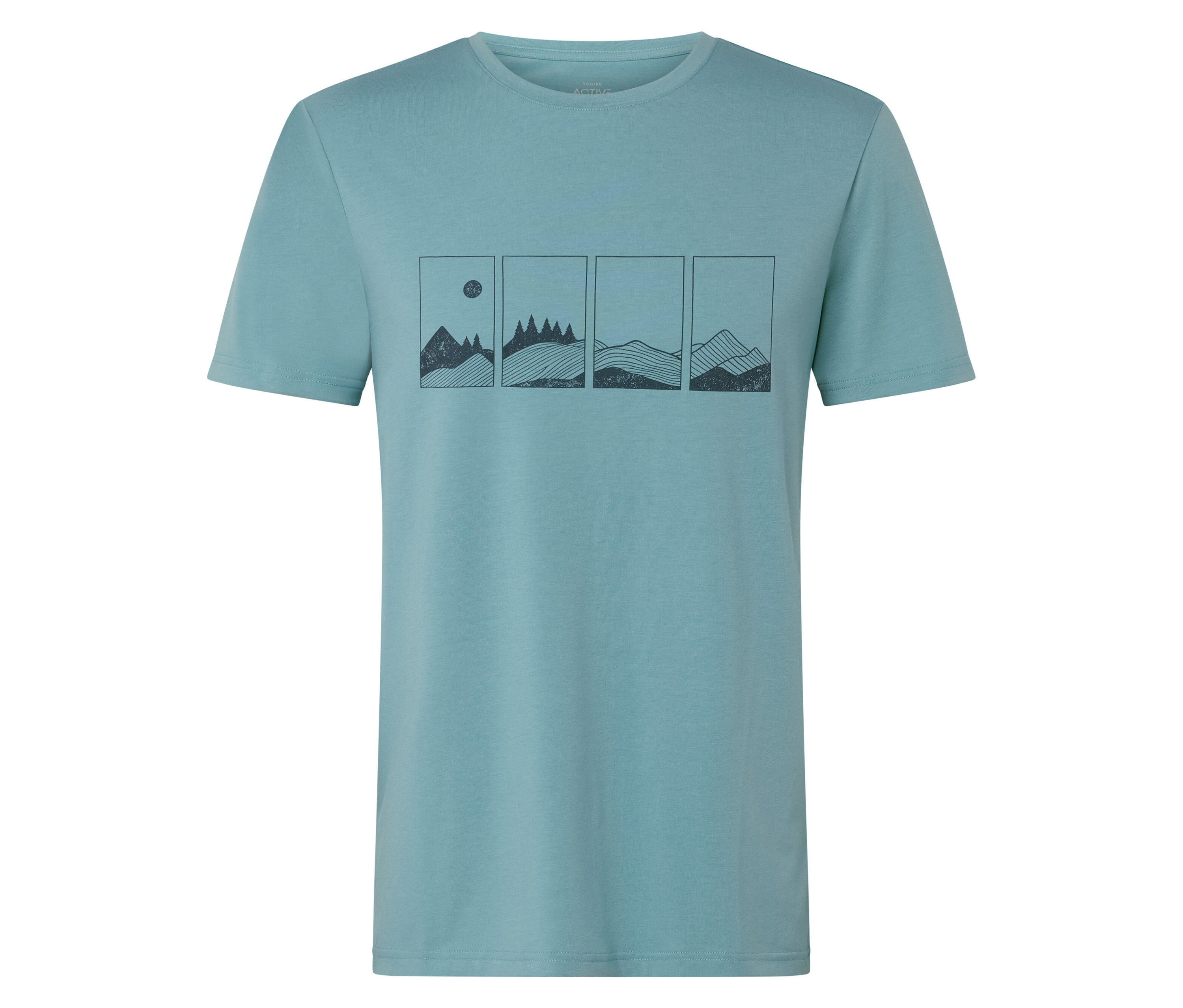 Tchibo - Koszulka- niebieski/turkusowy/z nadrukiem