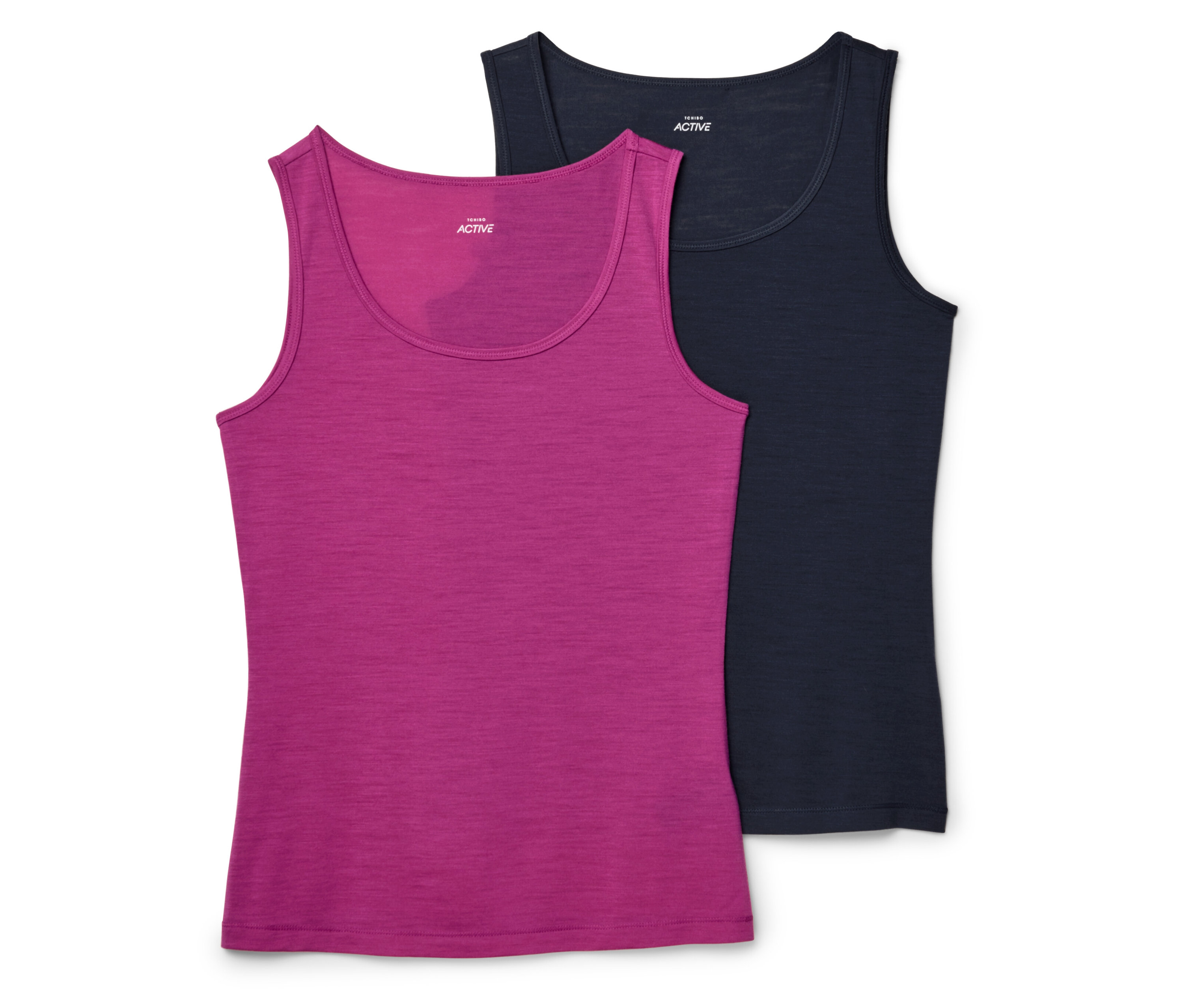 Tchibo - Koszulki z wełną merino- różowy/niebieski