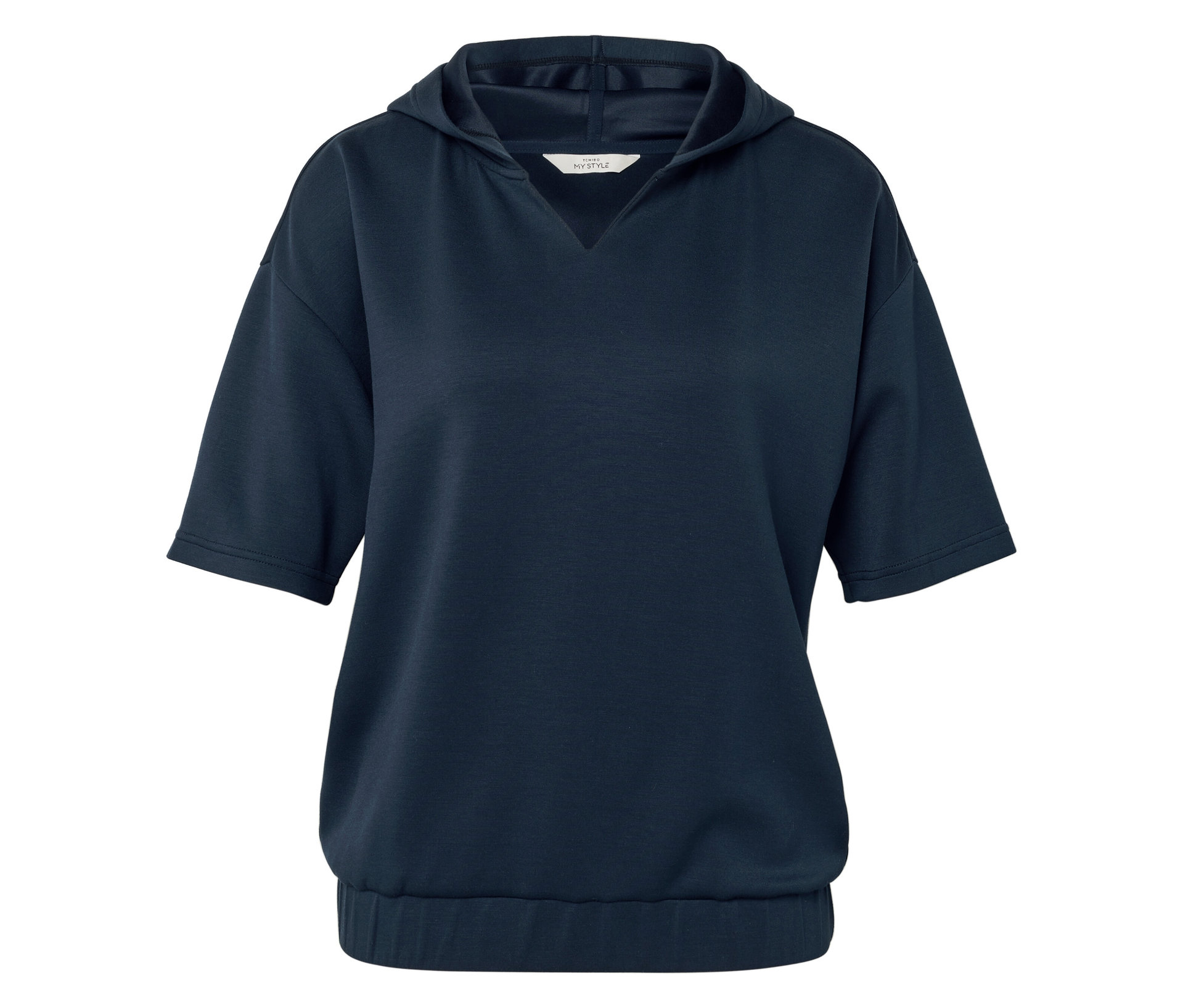 Tchibo - Bluza z kapturem z mieszanki modalu- niebieski