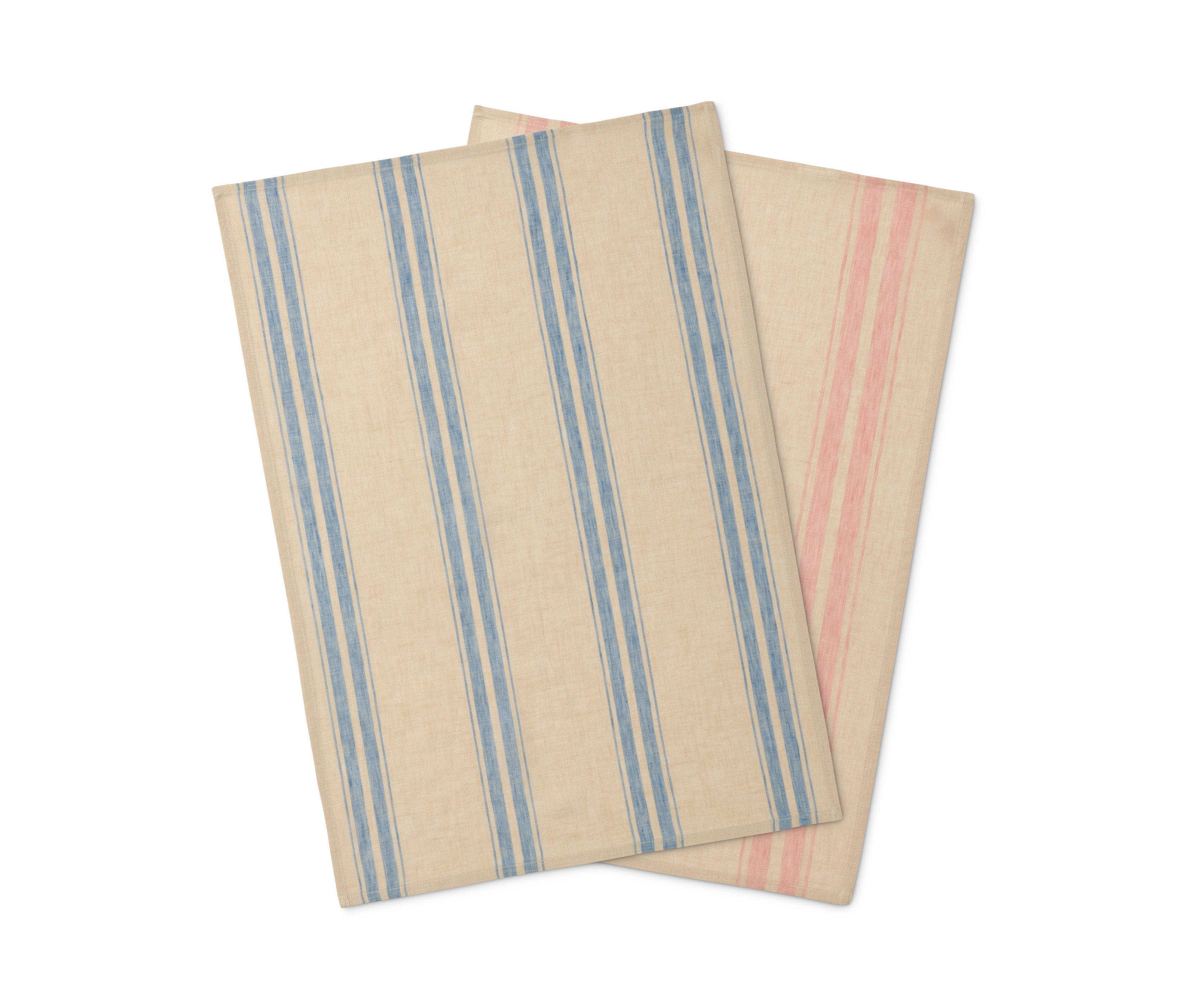 Tchibo - Lniane ściereczki do naczyń - kolor: beżowy/jasnoniebieski