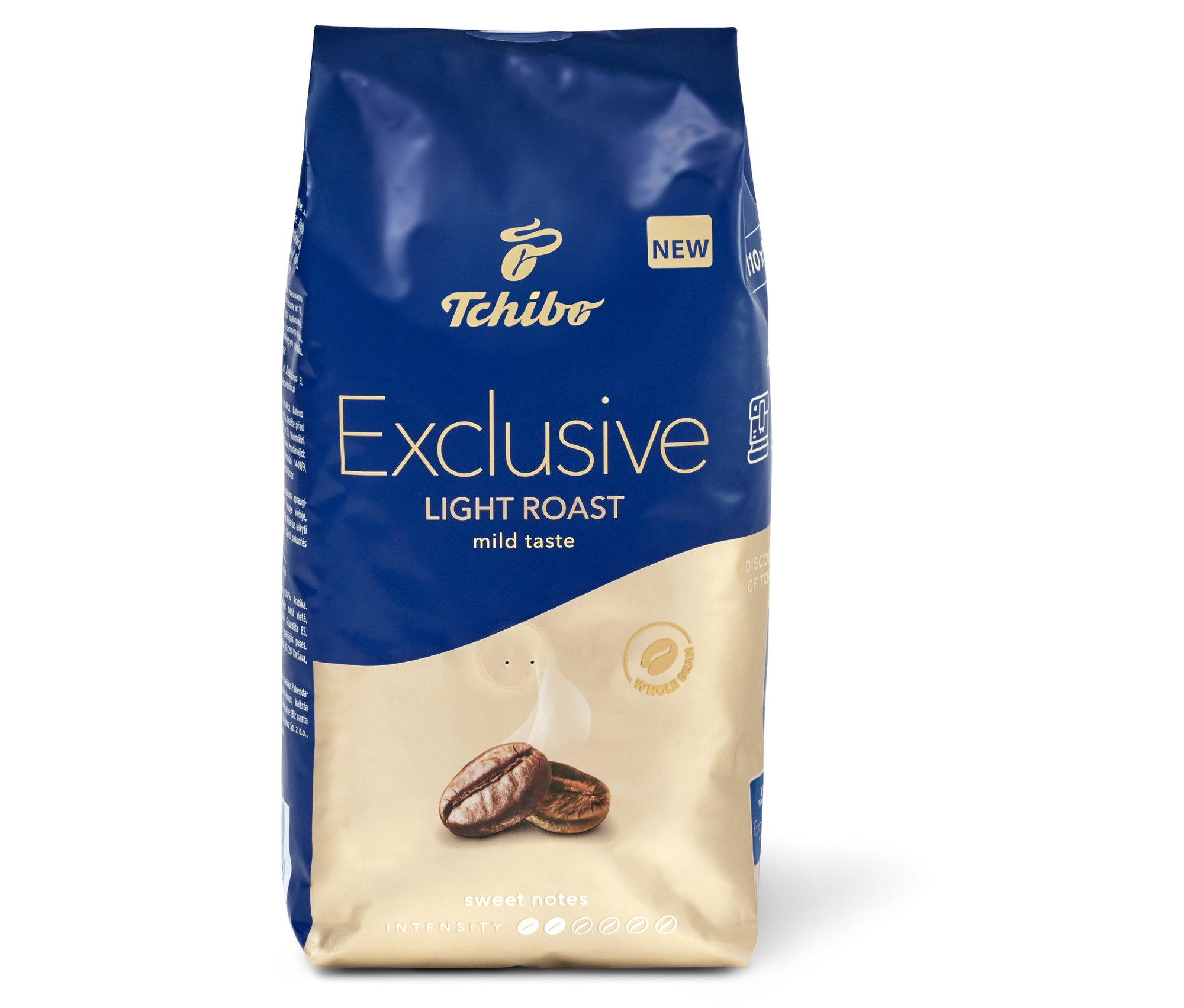 Opakowanie kawy ziarnistej Tchibo Exclusive Light Roast, 1kg.
