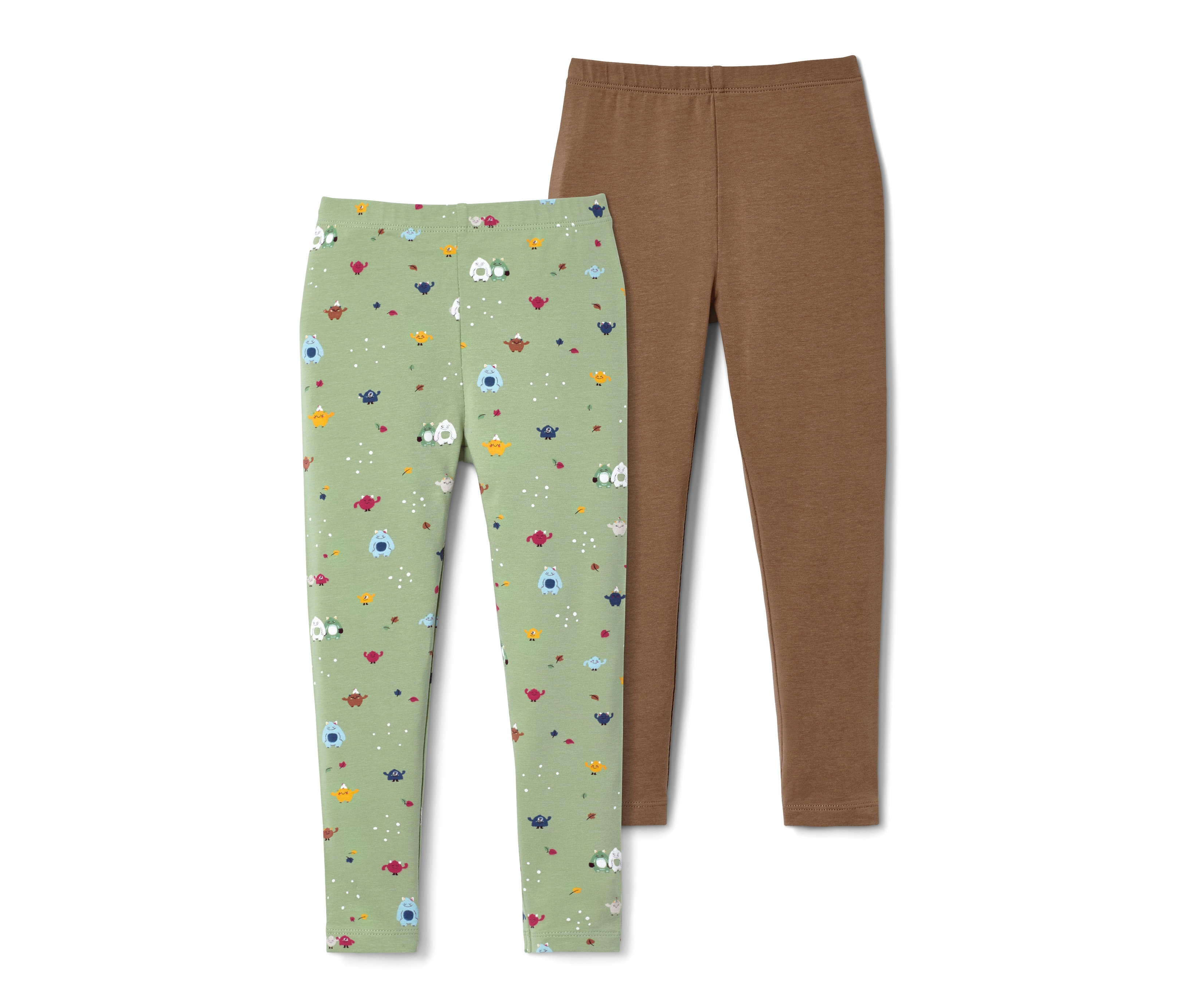 Tchibo - Legginsy- brązowy/zielony/z nadrukiem