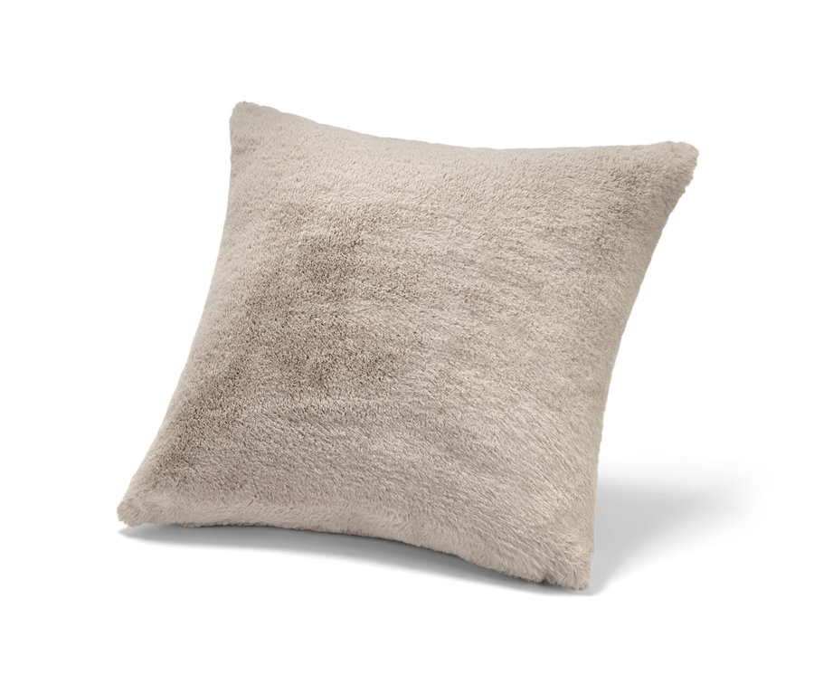 Beżowa poduszka dekoracyjna.