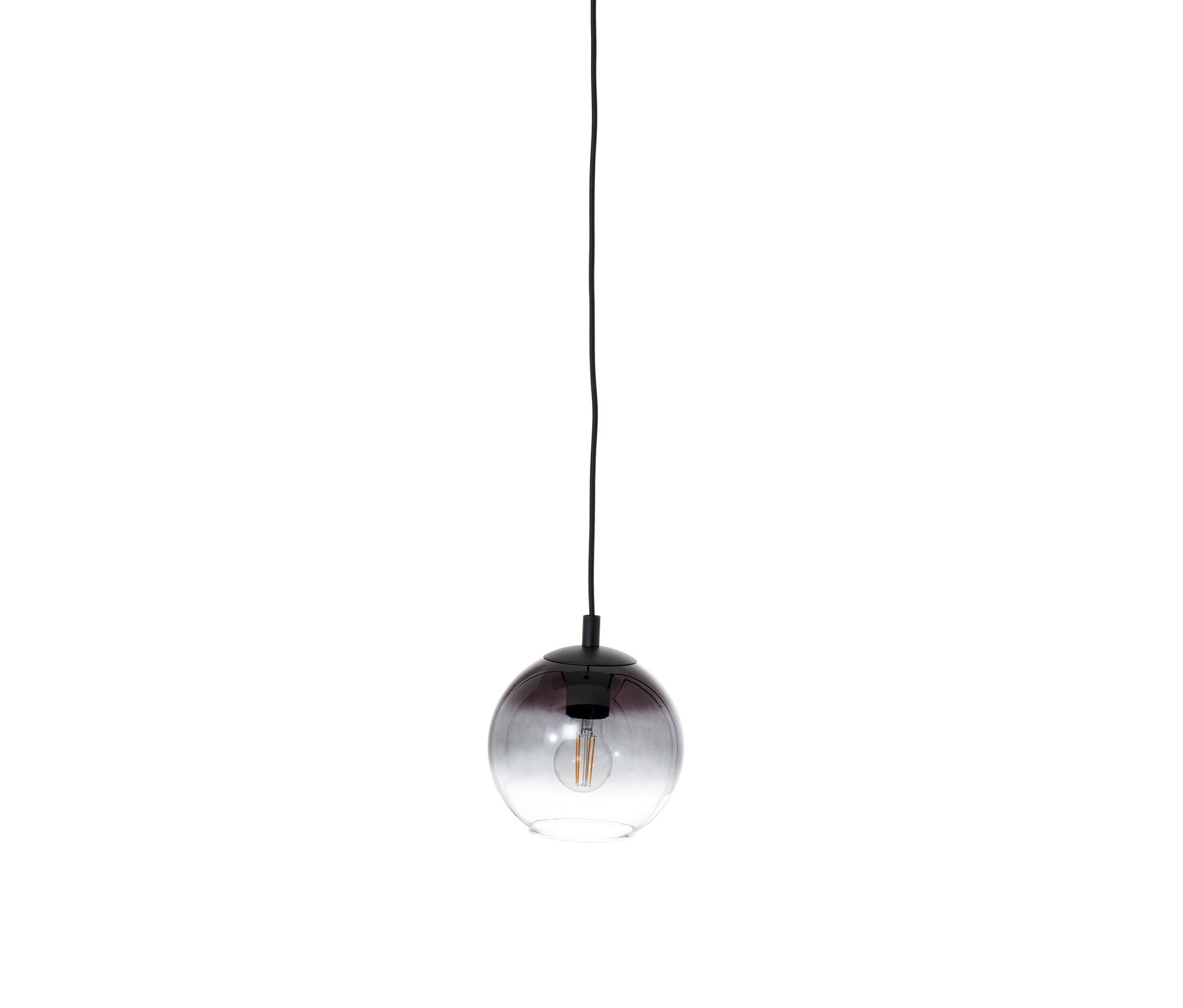 Tchibo - Lampa wisząca z kloszem z przydymionego szkła - kolor: czarny