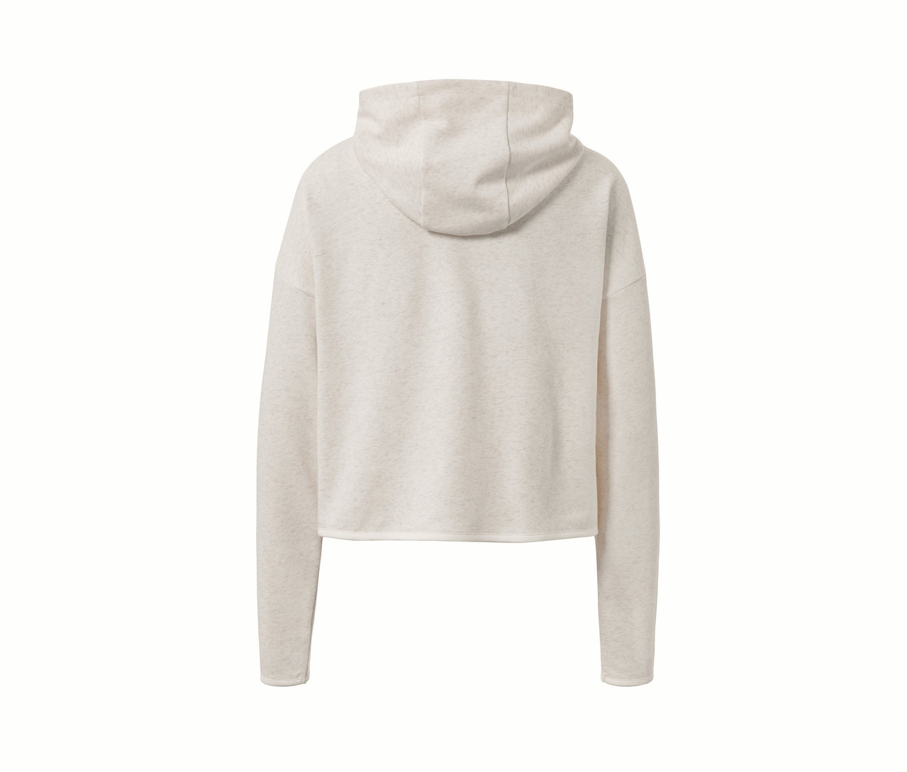 Widok z tyłu na bluzę z dzianiny dresowej.