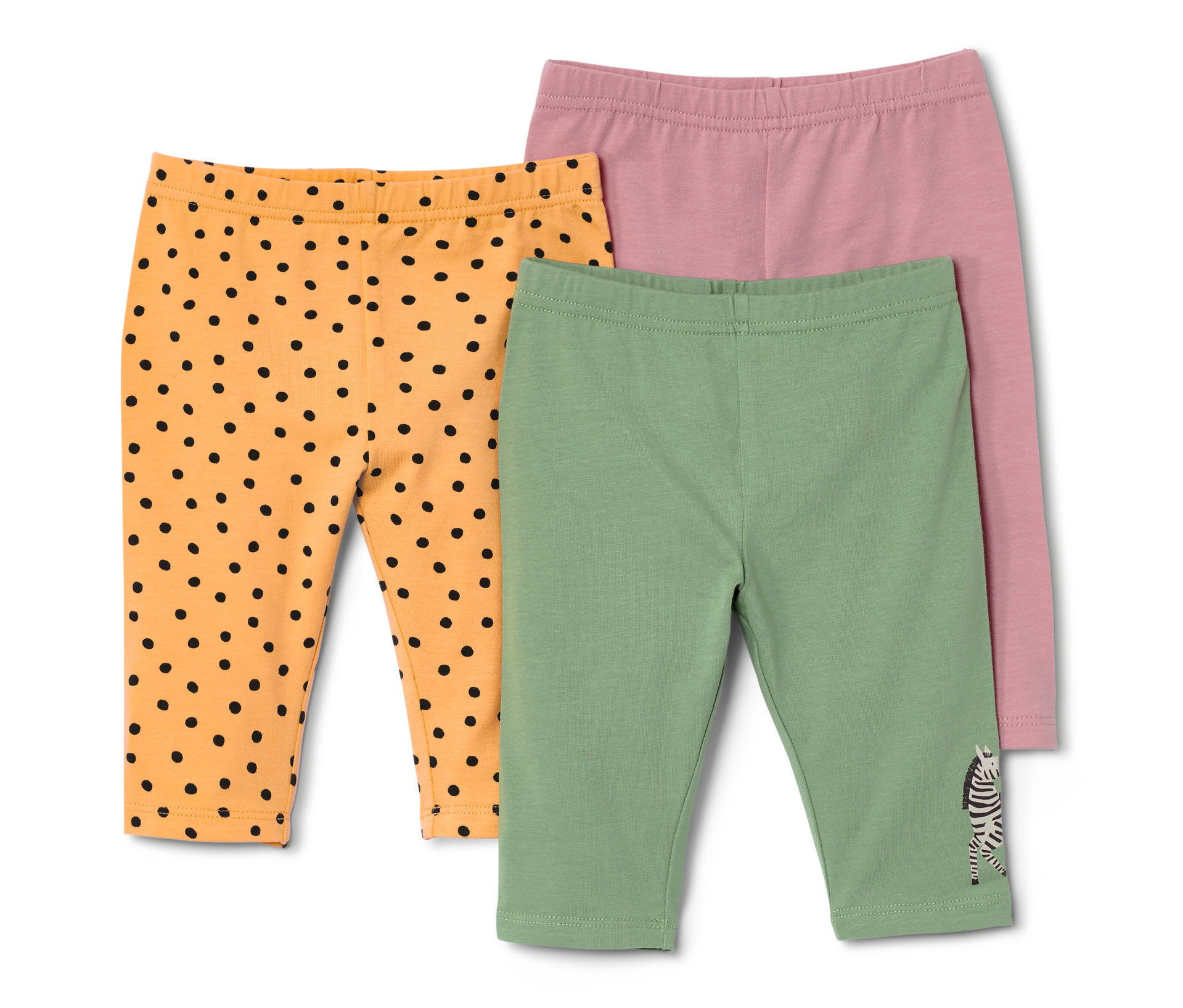 Tchibo - Legginsy dziecięce- czarny/pomarańczowy/w kropki