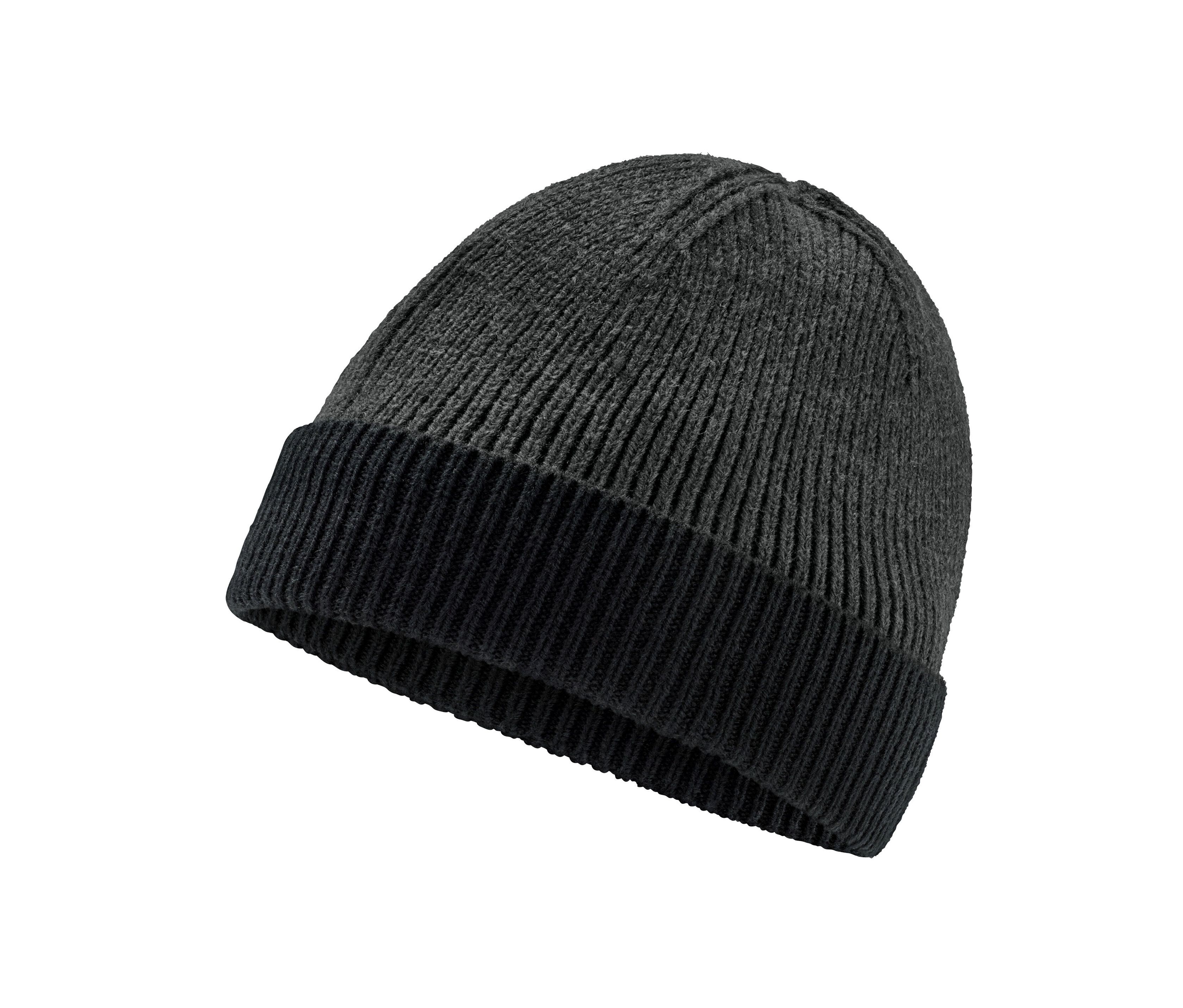 Tchibo - Czapka z dzianiny - kolor: szary/czarny
