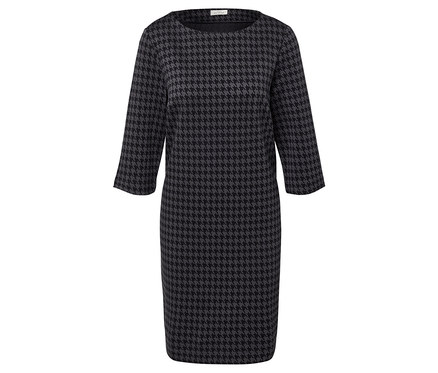 Sukienka dżersejowa z żakardowym wzorem w pepitkę