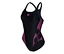Czarny kostium kąpielowy arena Feel Lily Swim Pro Back z różowymi detalami.