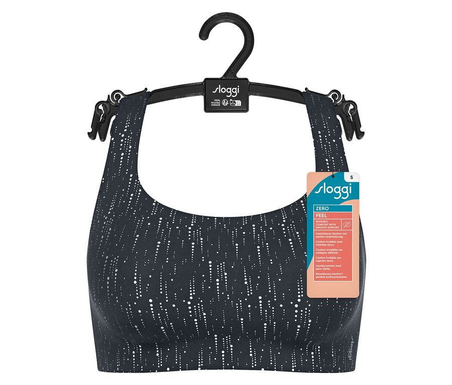 Czarny top sloggi ZERO Feel 2.0 Festive Top na wieszaku.