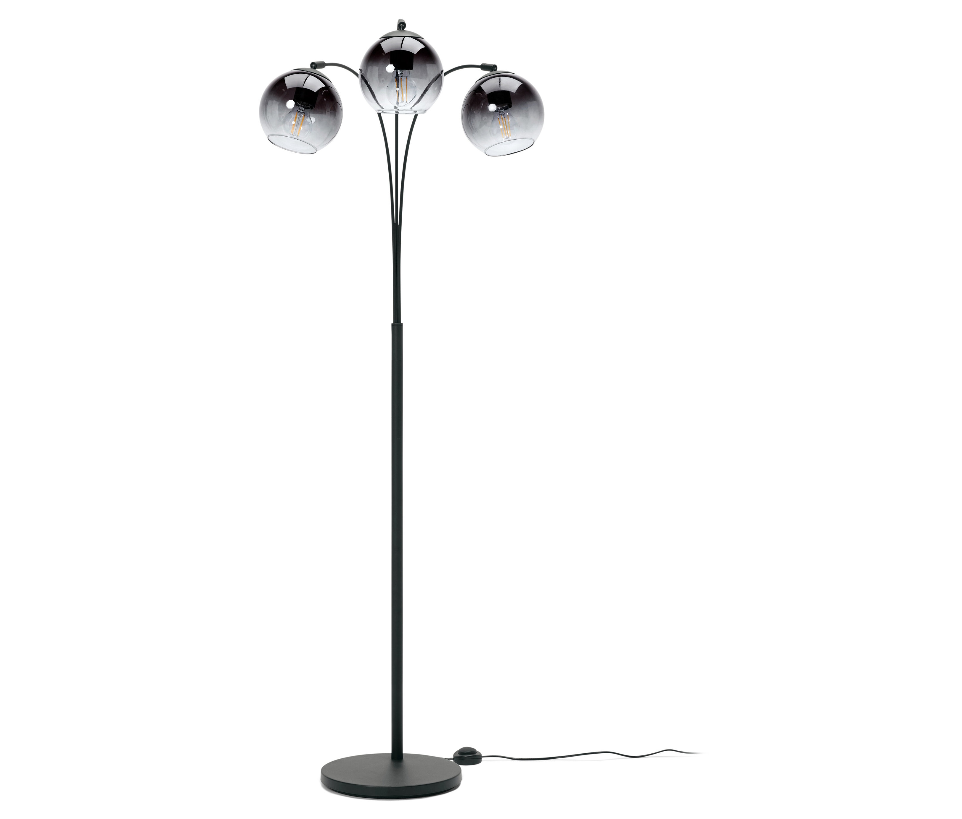 Tchibo - Lampa stojąca z kloszami z przydymionego szkła - kolor: czarny
