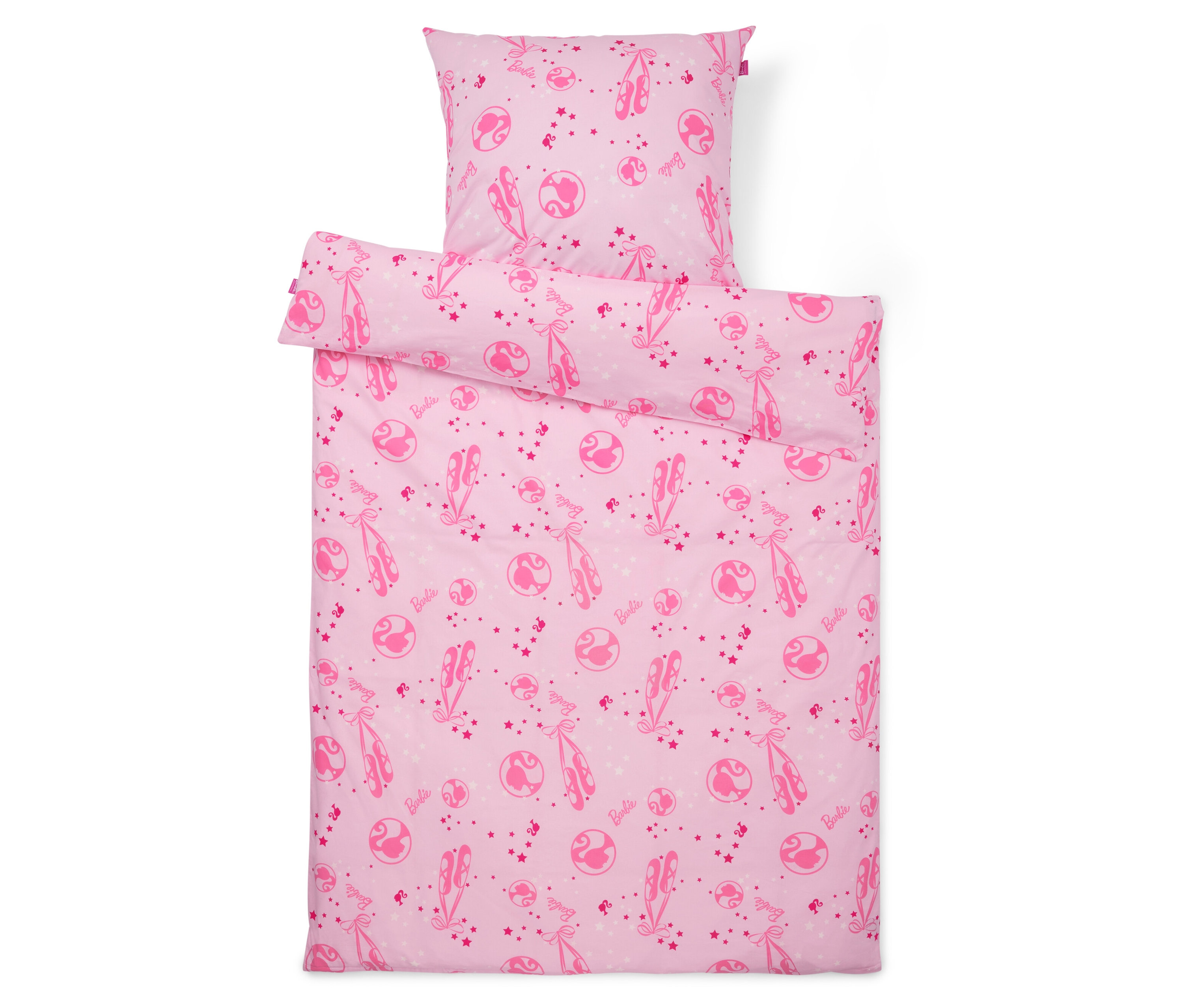 Tchibo - Pościel dziecięca z bawełny renforcé „Barbie” - kolor: biały/różowy