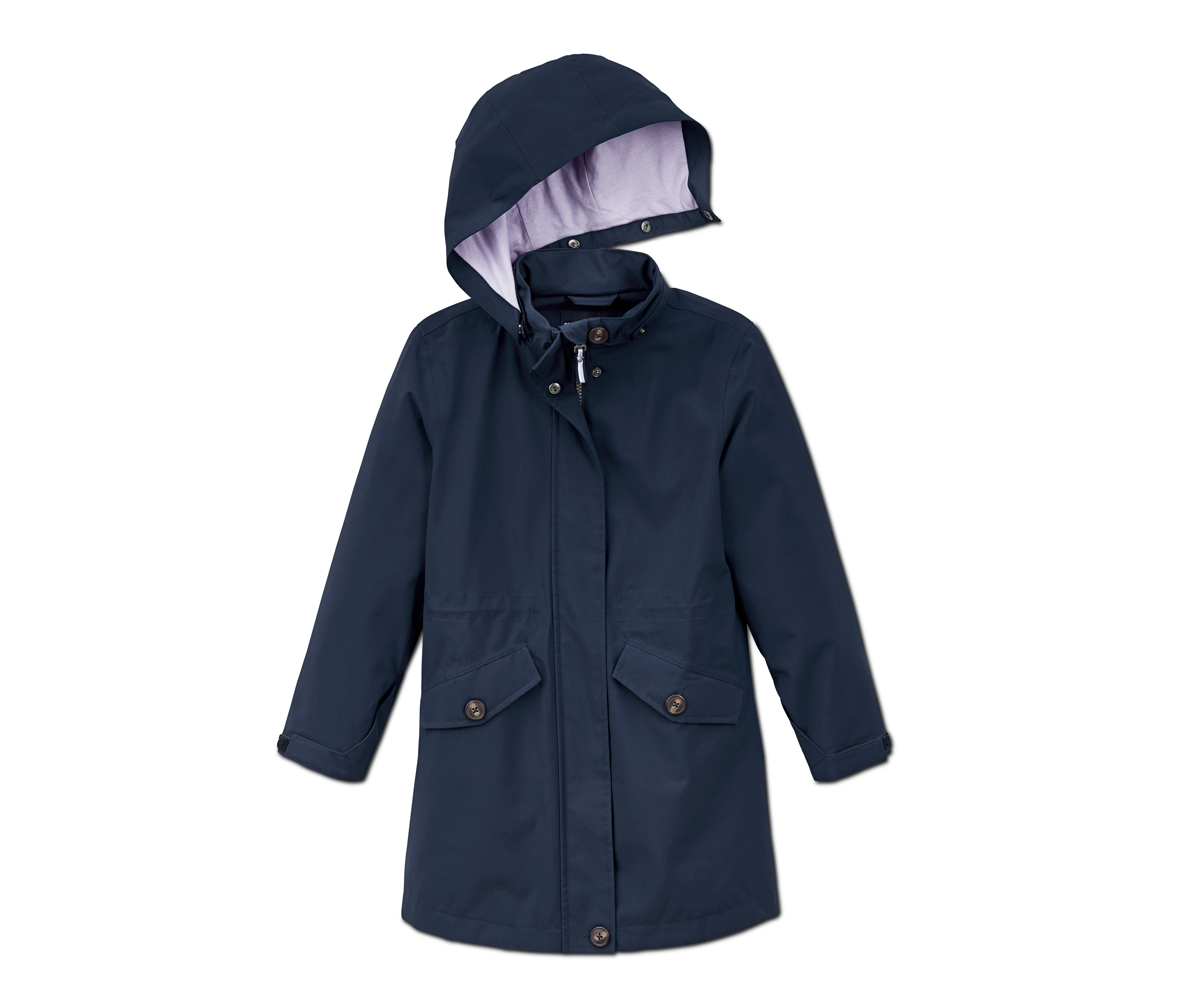 Tchibo - Płaszcz trencz na każdą pogodę z materiałem z recyklingu- niebieski