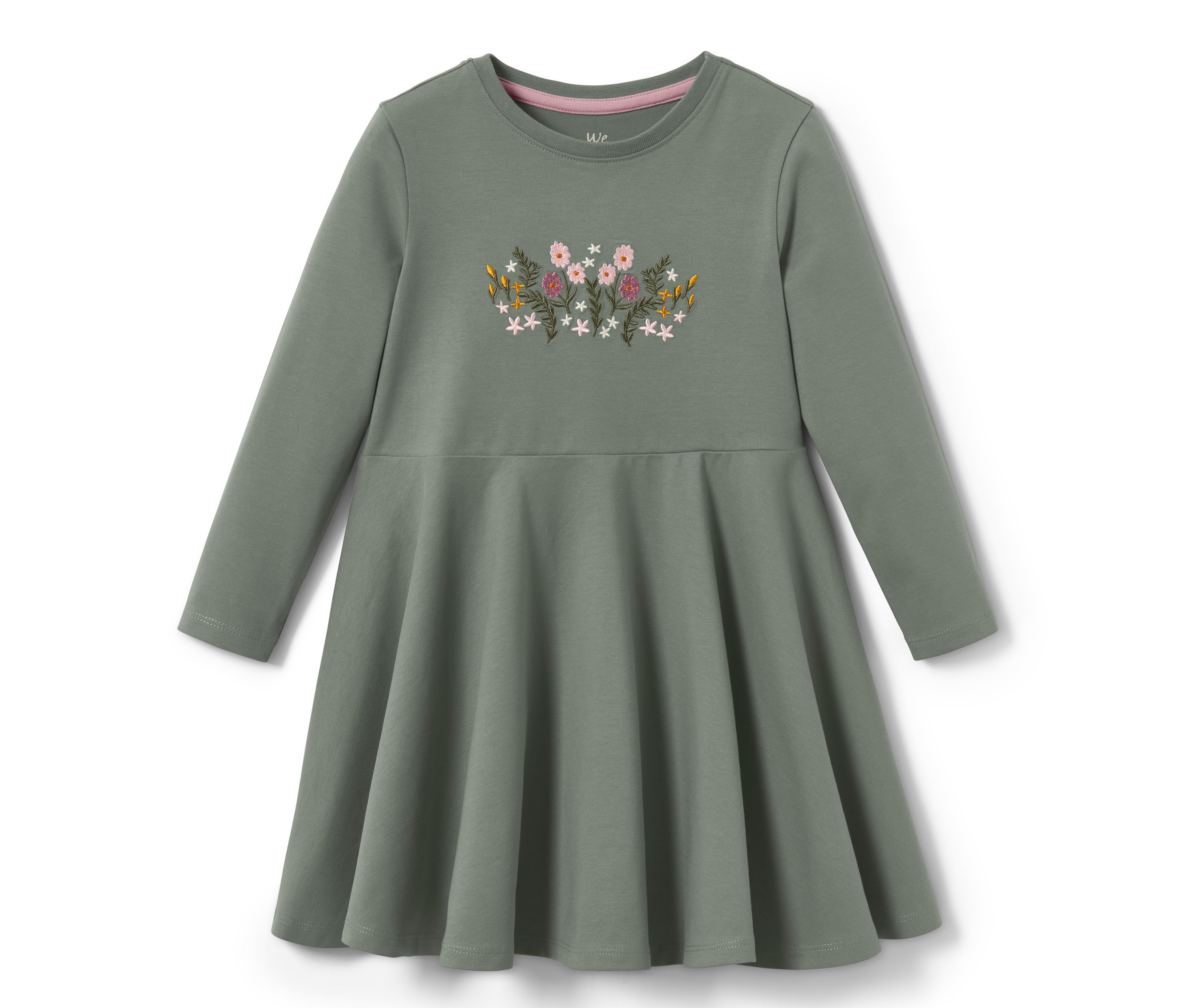 Tchibo - Sukienka dżersejowa z haftem- zielony