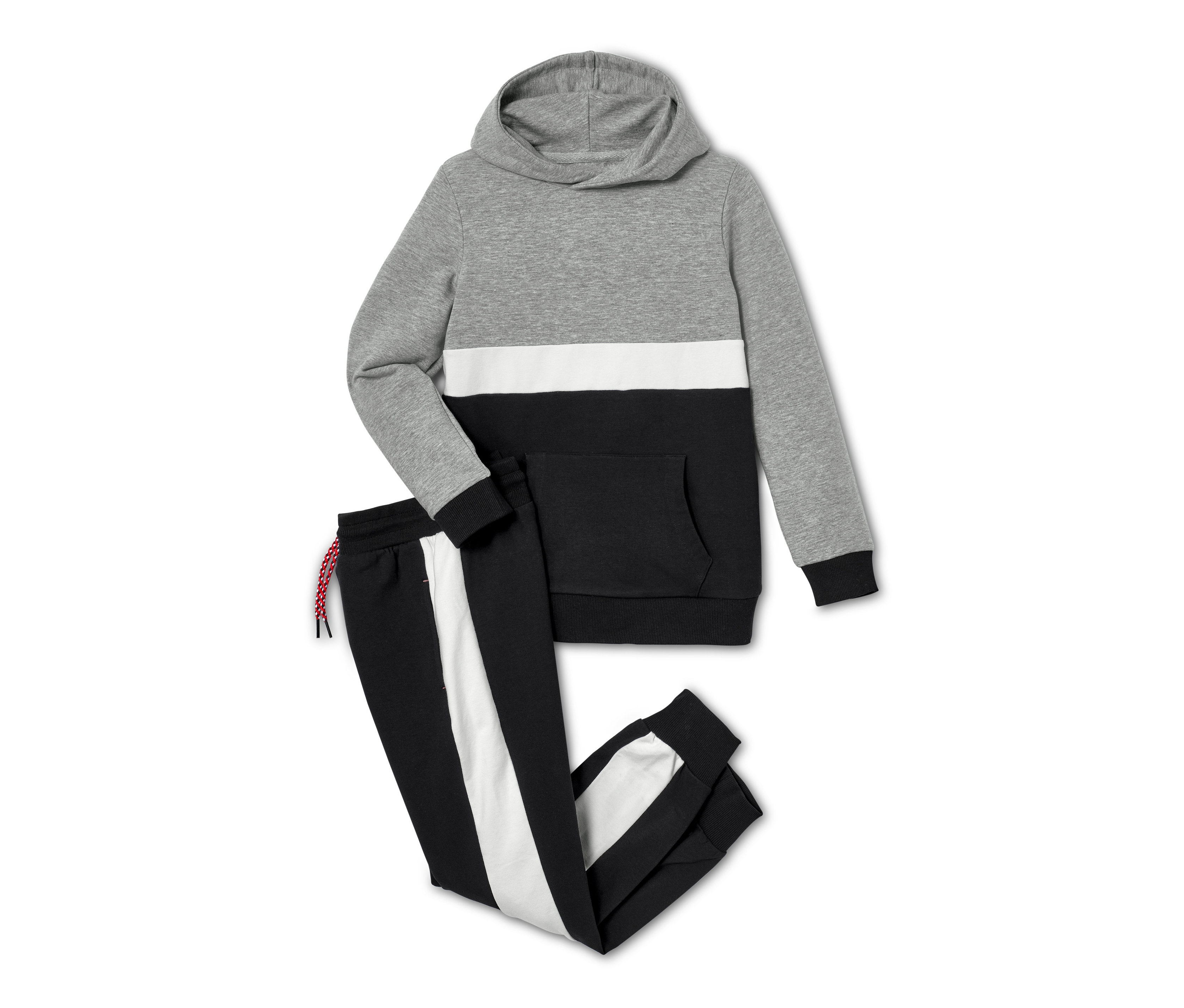 Tchibo - Zestaw dresowy - rozmiar 158/164 - kolor: czarny/biały