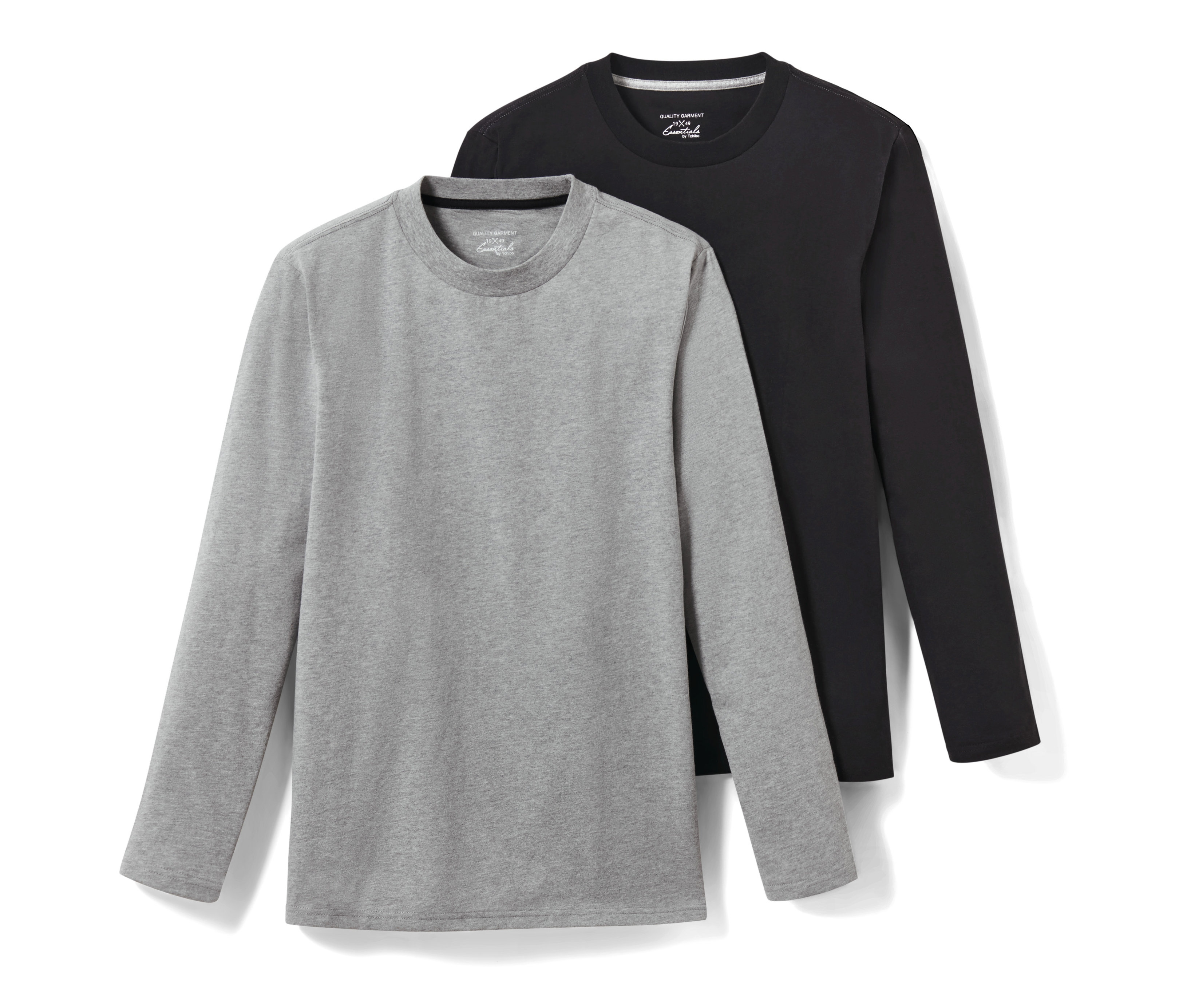 Tchibo - Koszulki z długim rękawem, szary/czarny