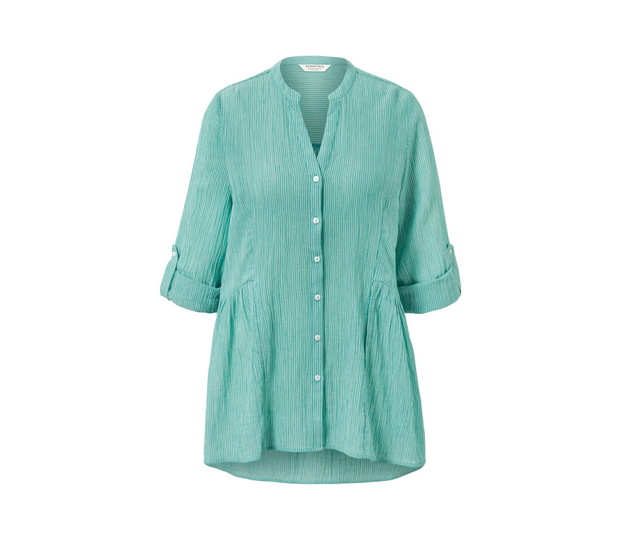 Bluzka-tunika w paski z guzikami.