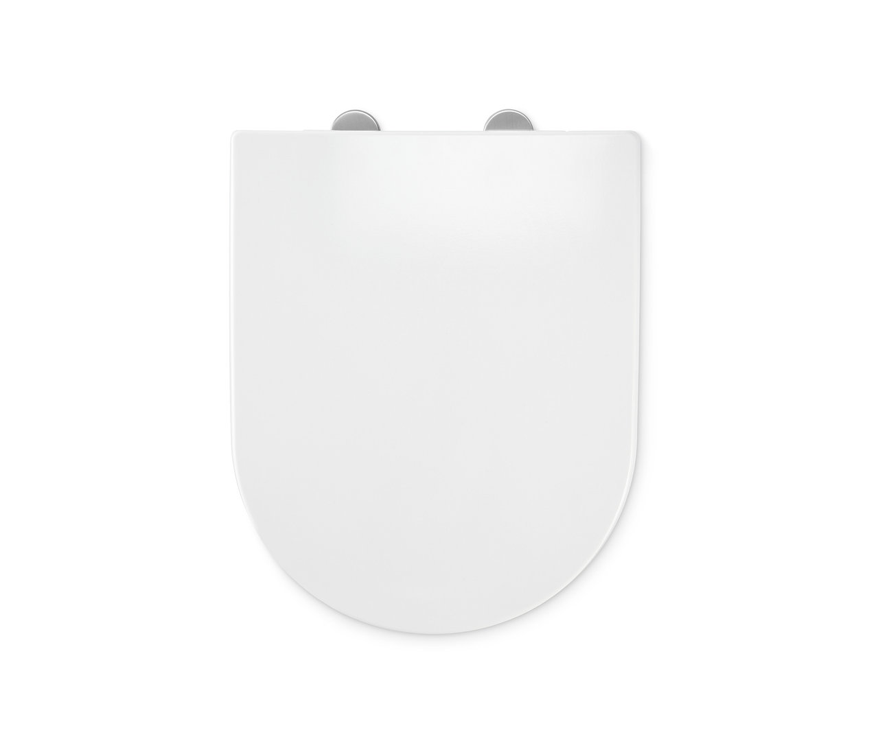 Detaliczny widok z góry na białą deskę sedesową premium z automatycznym opuszczaniem.