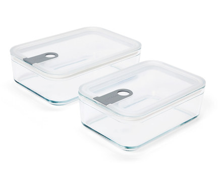 Szklane pojemniki wielofunkcyjne z pokrywką, 2 sztuki