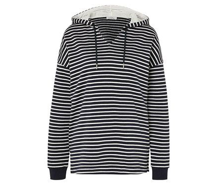 Bluza z kapturem, w granatowe paski