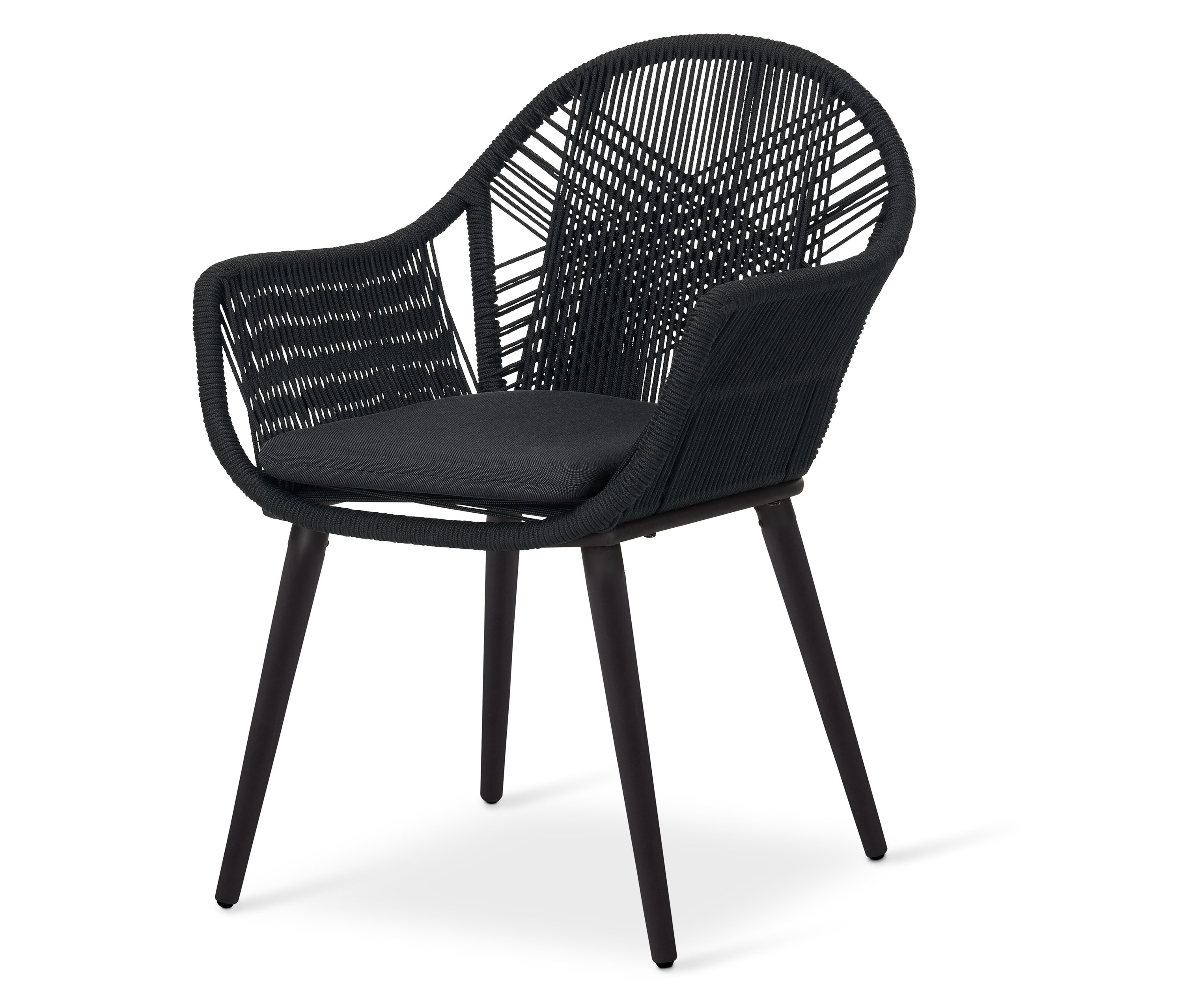 Tchibo - Krzesło ogrodowe z krzyżową plecionką tekstylną - kolor: czarny
