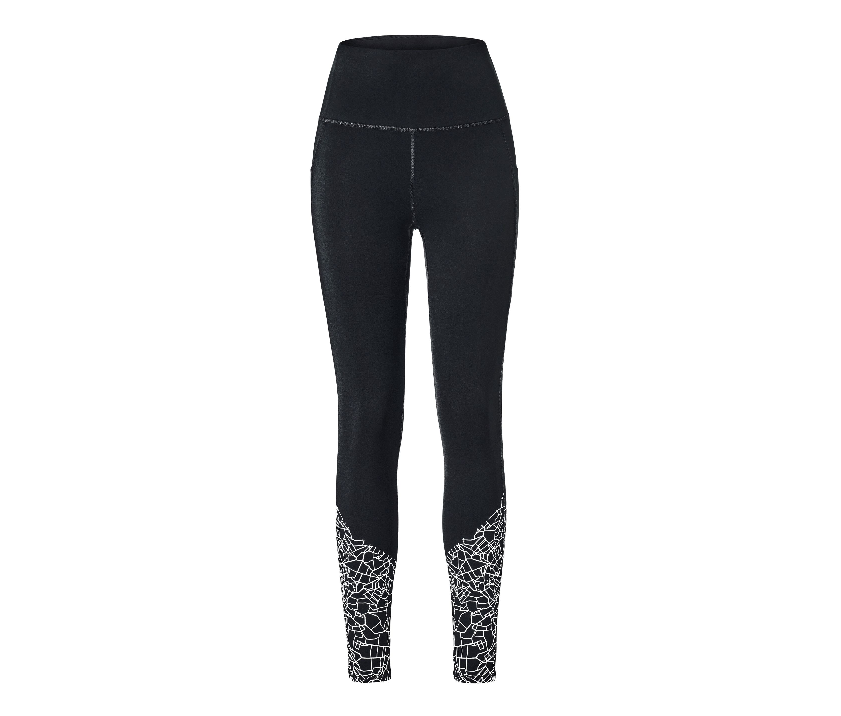 Tchibo - Legginsy sportowe - dla pań -rozmiar XXL 52/54 - kolor: czarny/z nadrukiem