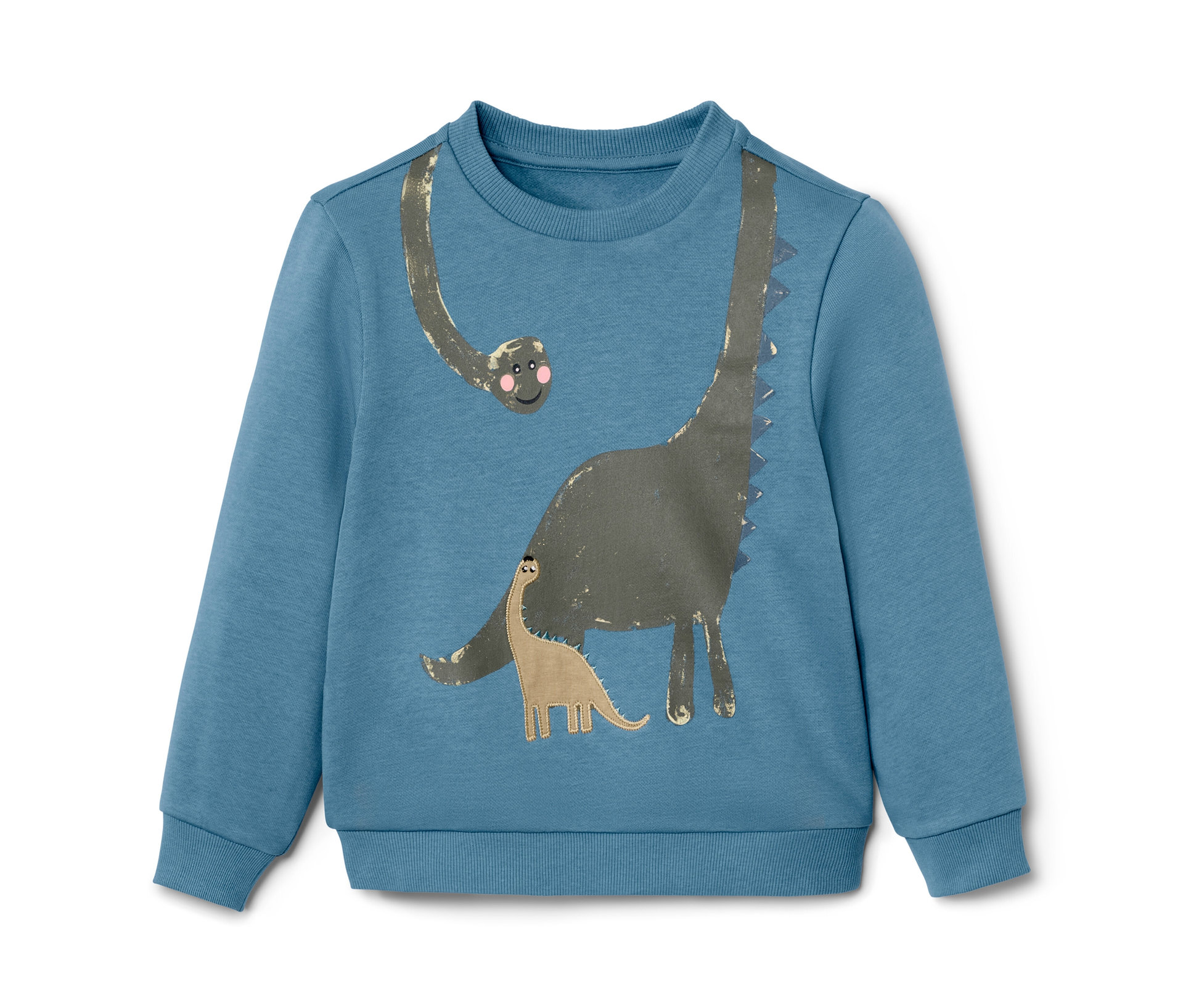 Tchibo - Bluza dziecięca z aplikacją w kształcie dinozaura- zielony/niebieski