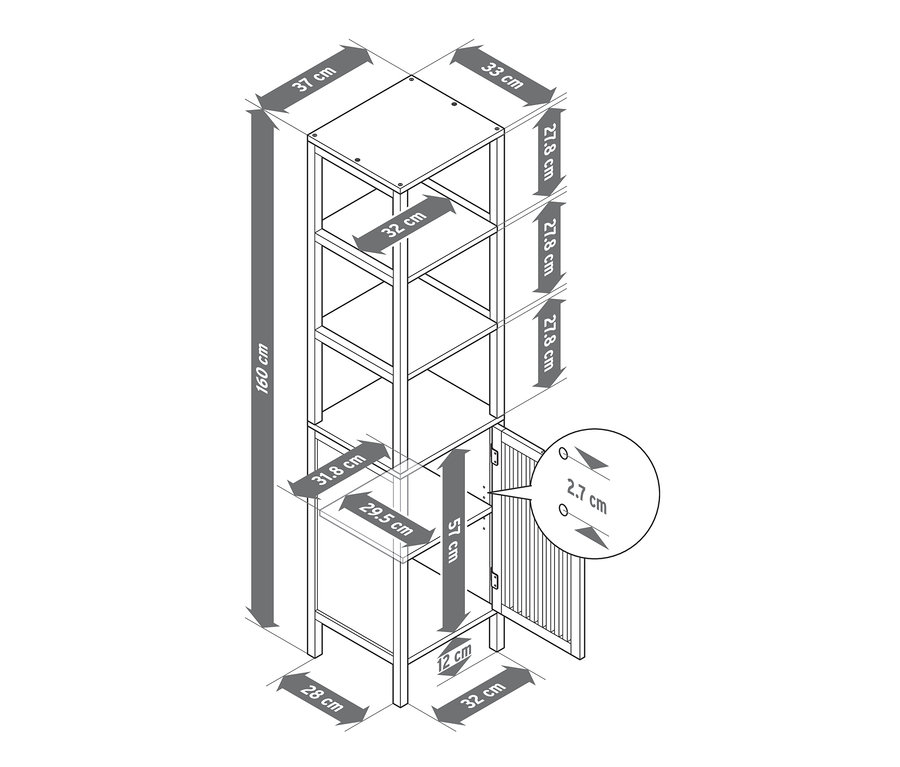 Wymiary szafki w stylu skandynawskim.