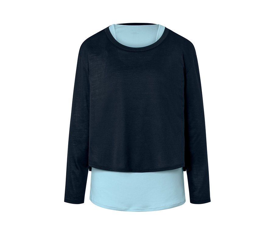 Granatowa koszulka sportowa z długim rękawem 2w1.