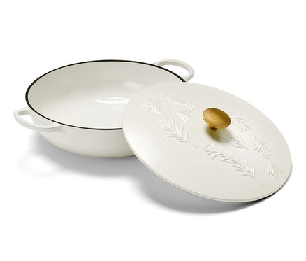 Żeliwna patelnia do serwowania, biała