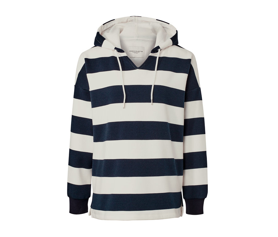 Bluza z kapturem, w paski.